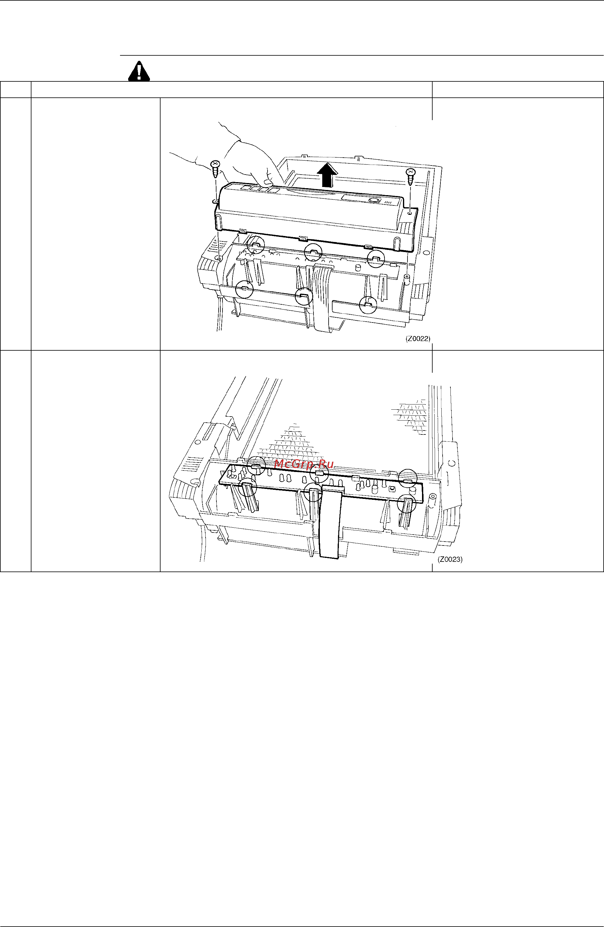 Daikin MC401VE [41/53] Removal of pcb