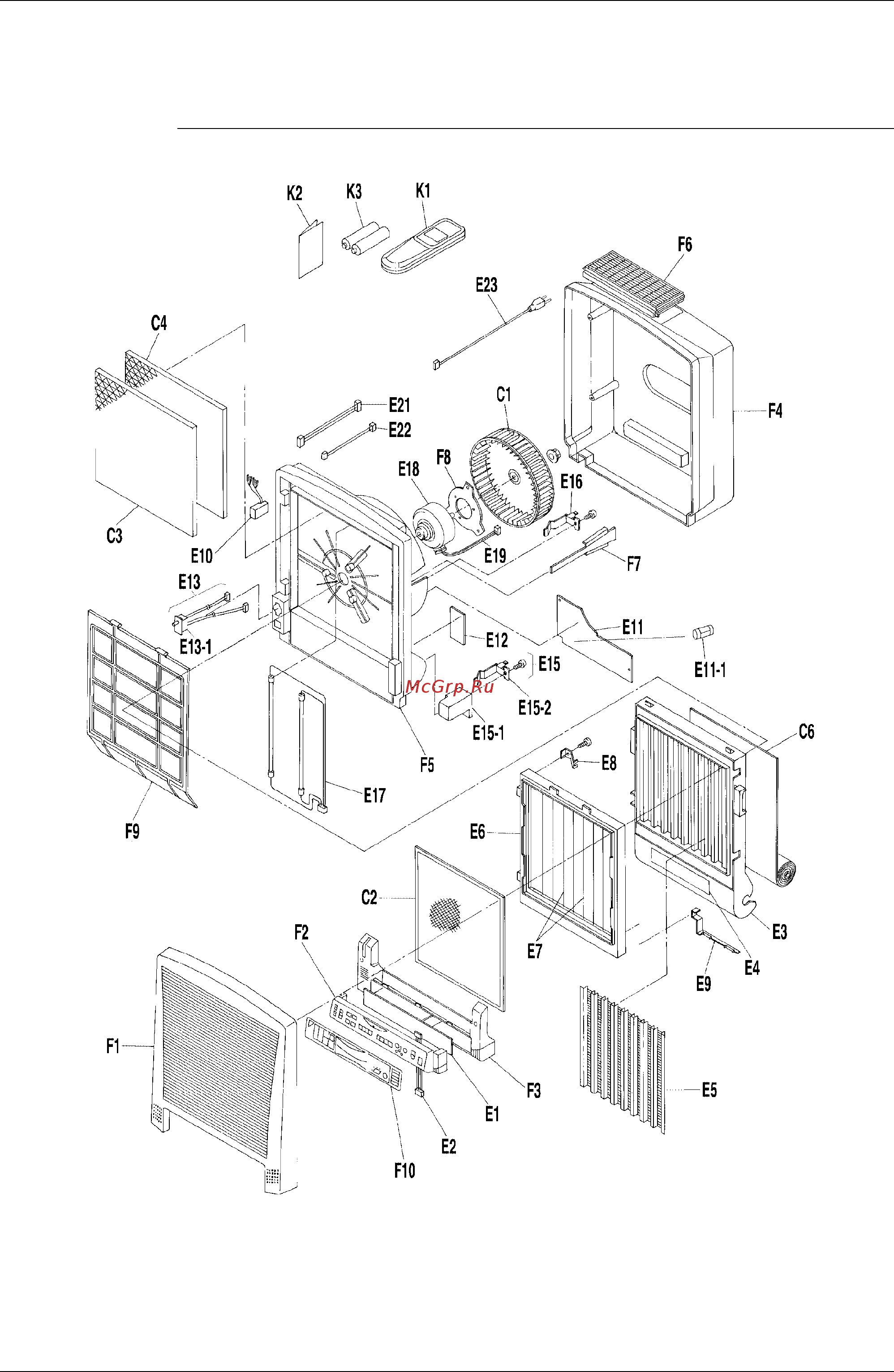 Daikin MC401VE [48/53] Parts list
