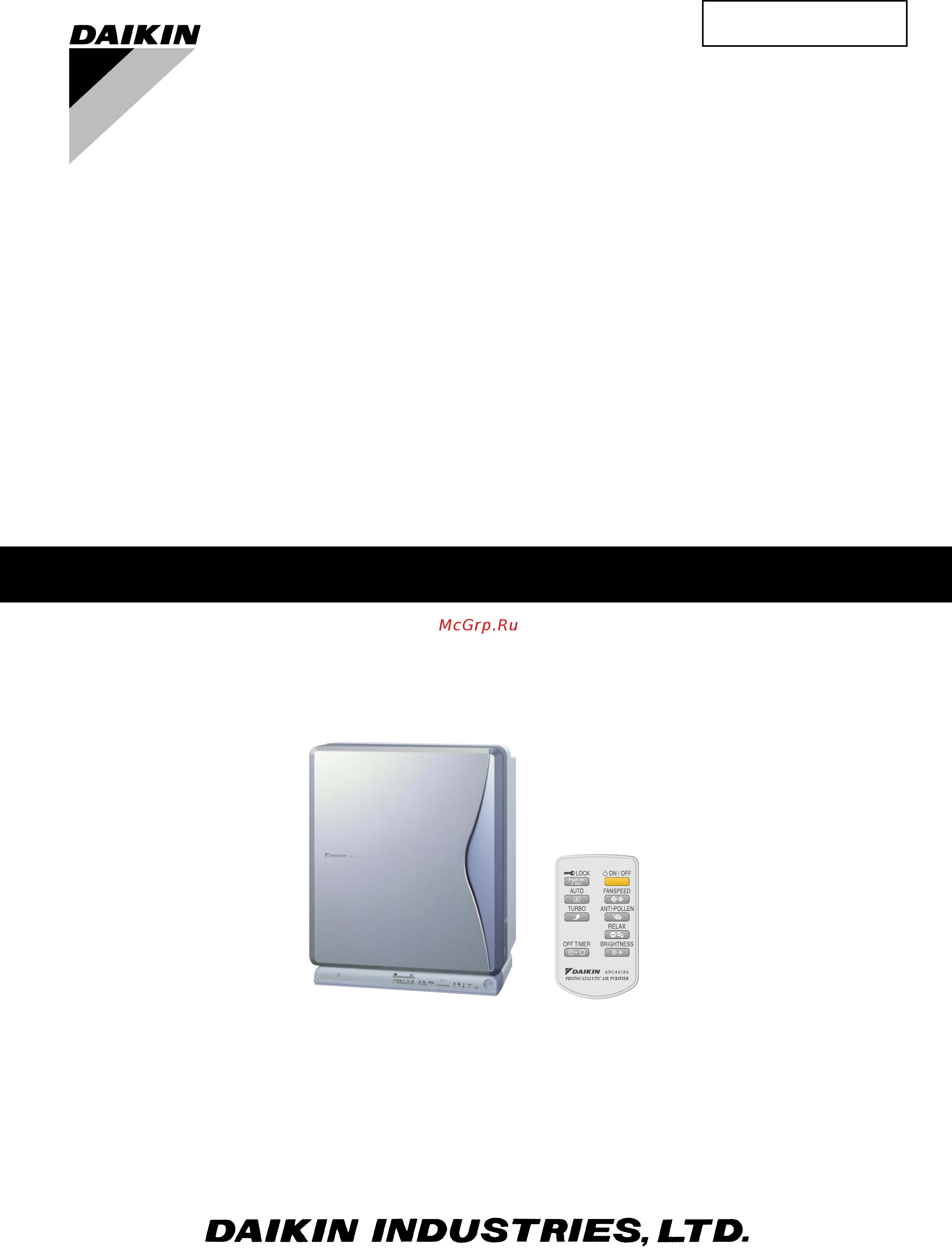 Daikin MC707BFVM Технические данные онлайн