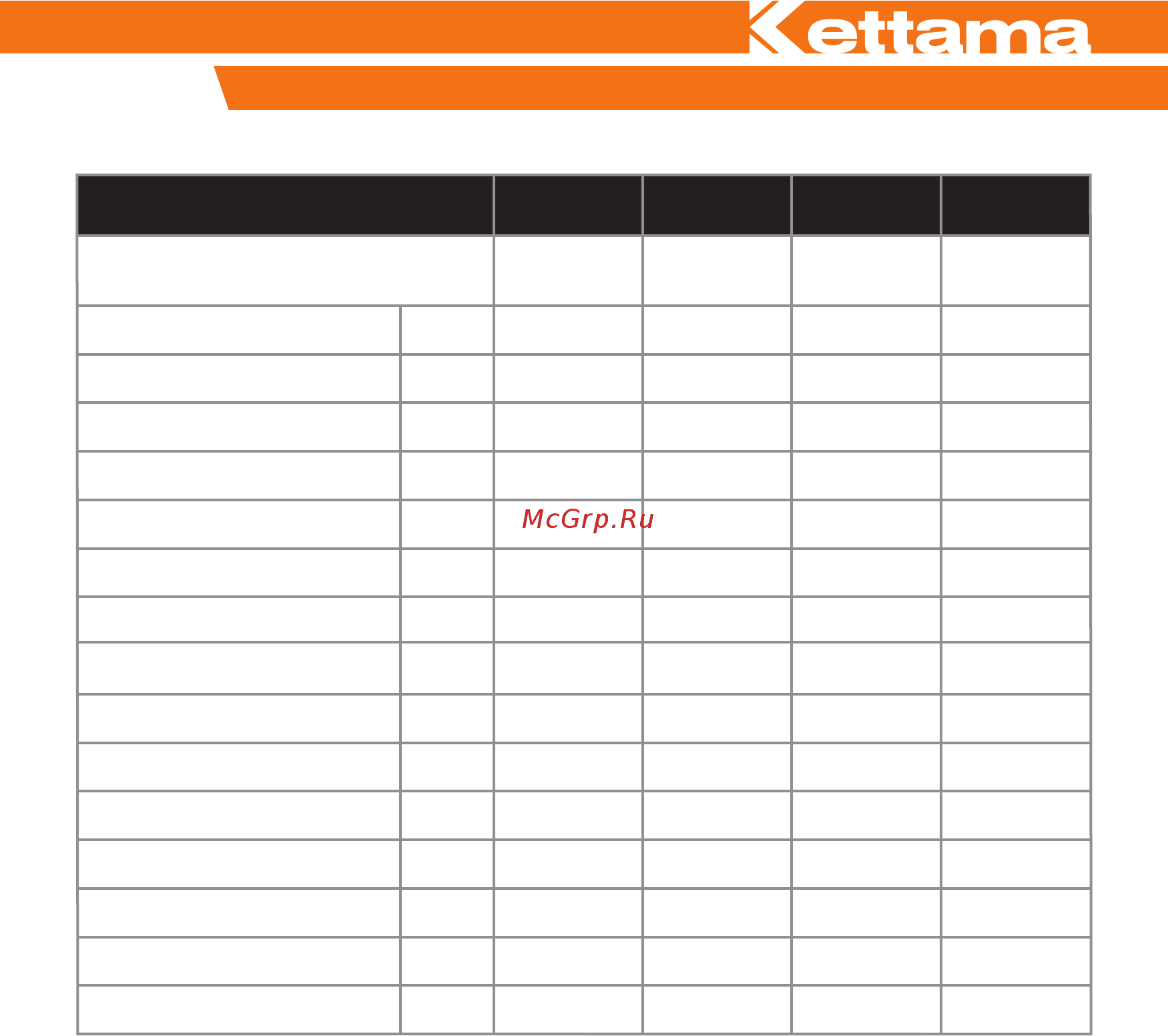 Kettama Storm KTA60-G [19/54] Технические характеристики моделей серии storm