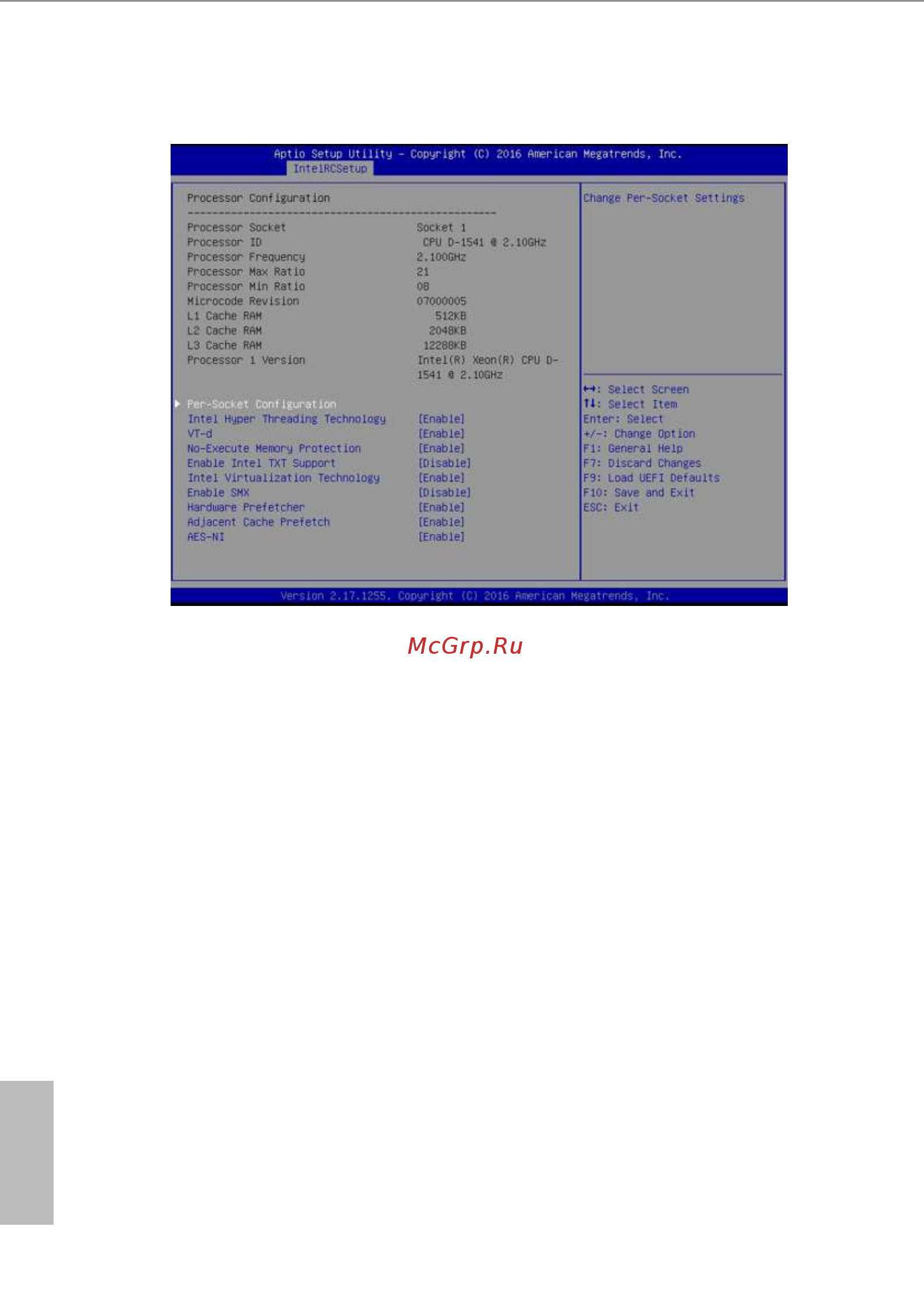 ASRock D1541D4I [60/84] Processor configuration