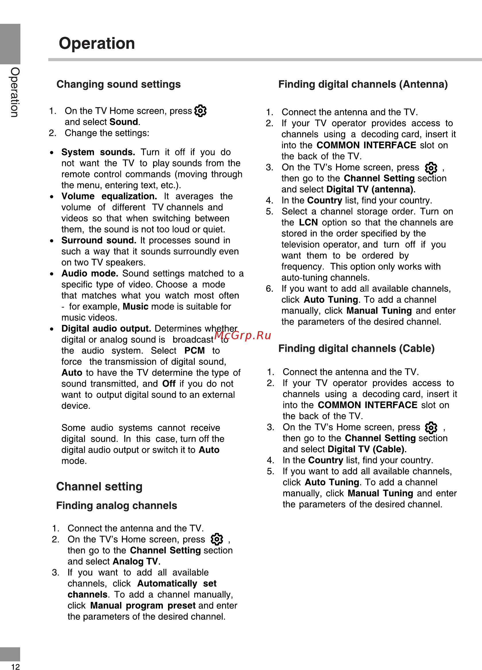 Telefunken TF-LED43S05T2SU [12/44] Changing sound settings
