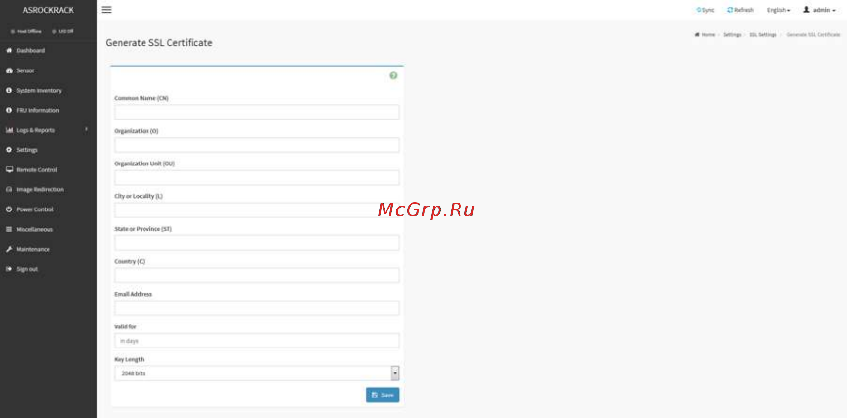 ASRock C3758D4I-4L [43/61] Generate ssl certificate