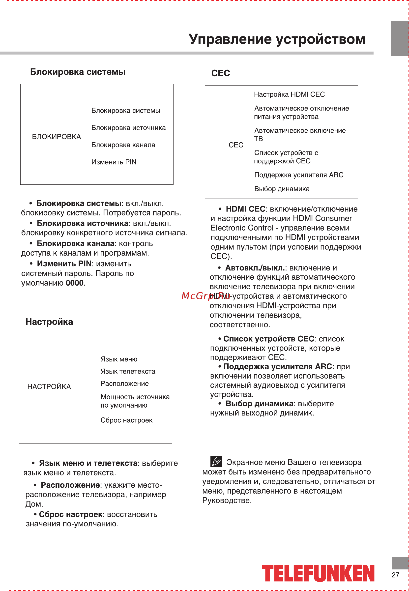 Telefunken TF-LED50S53T2SU [27/40] Сес