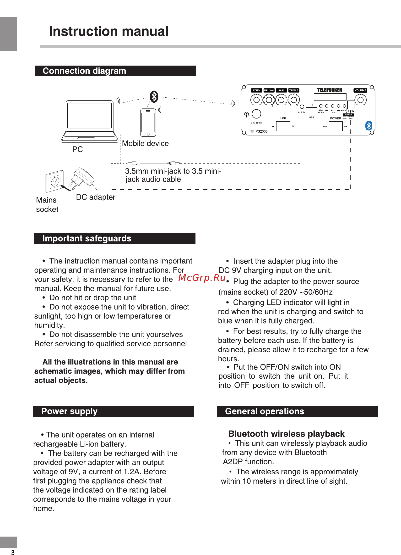 Telefunken TF-PS2305 [4/18] Instruction manual