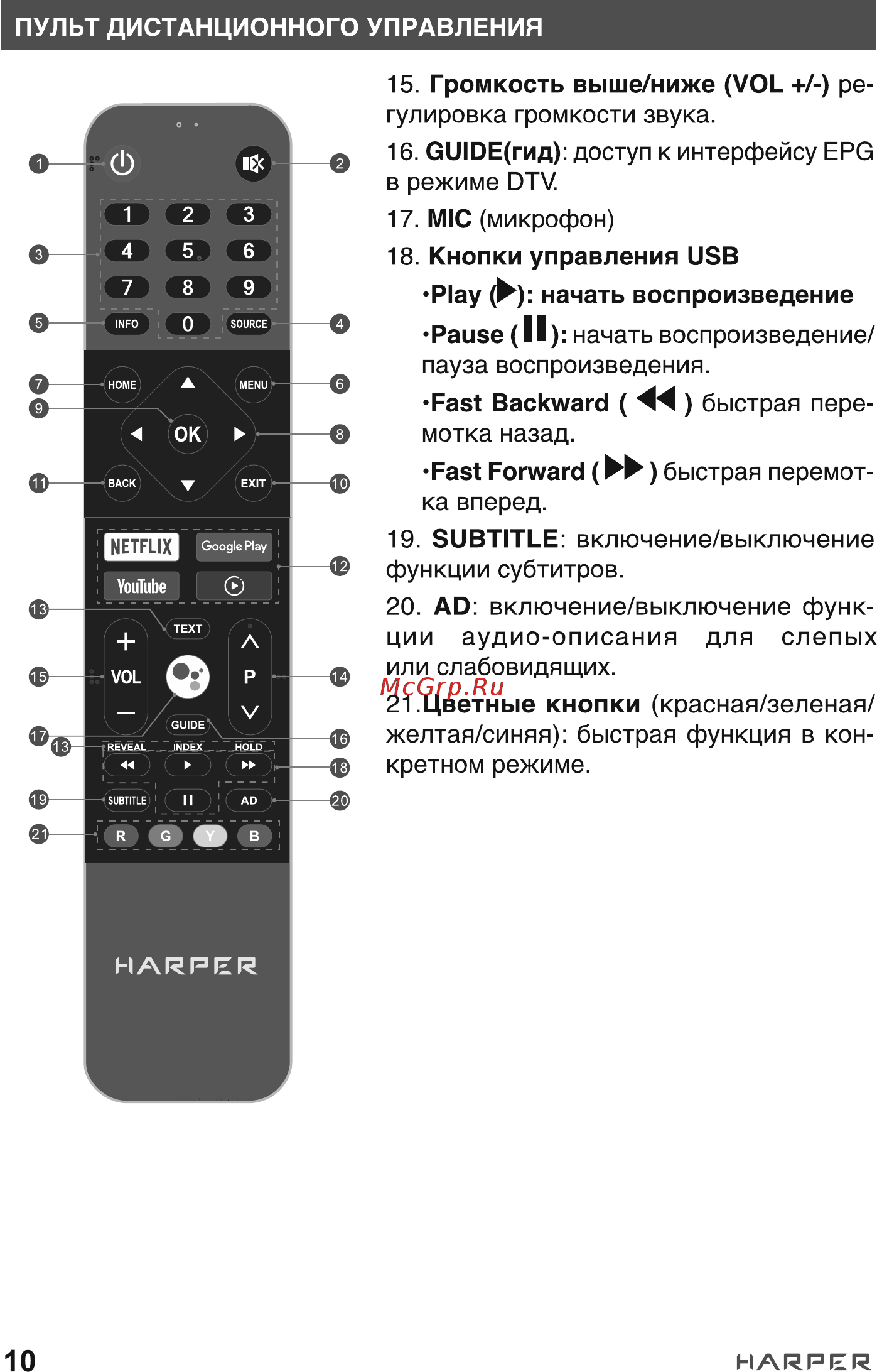 Harper 65U770TS Инструкция по эксплуатации онлайн [10/19] 539997