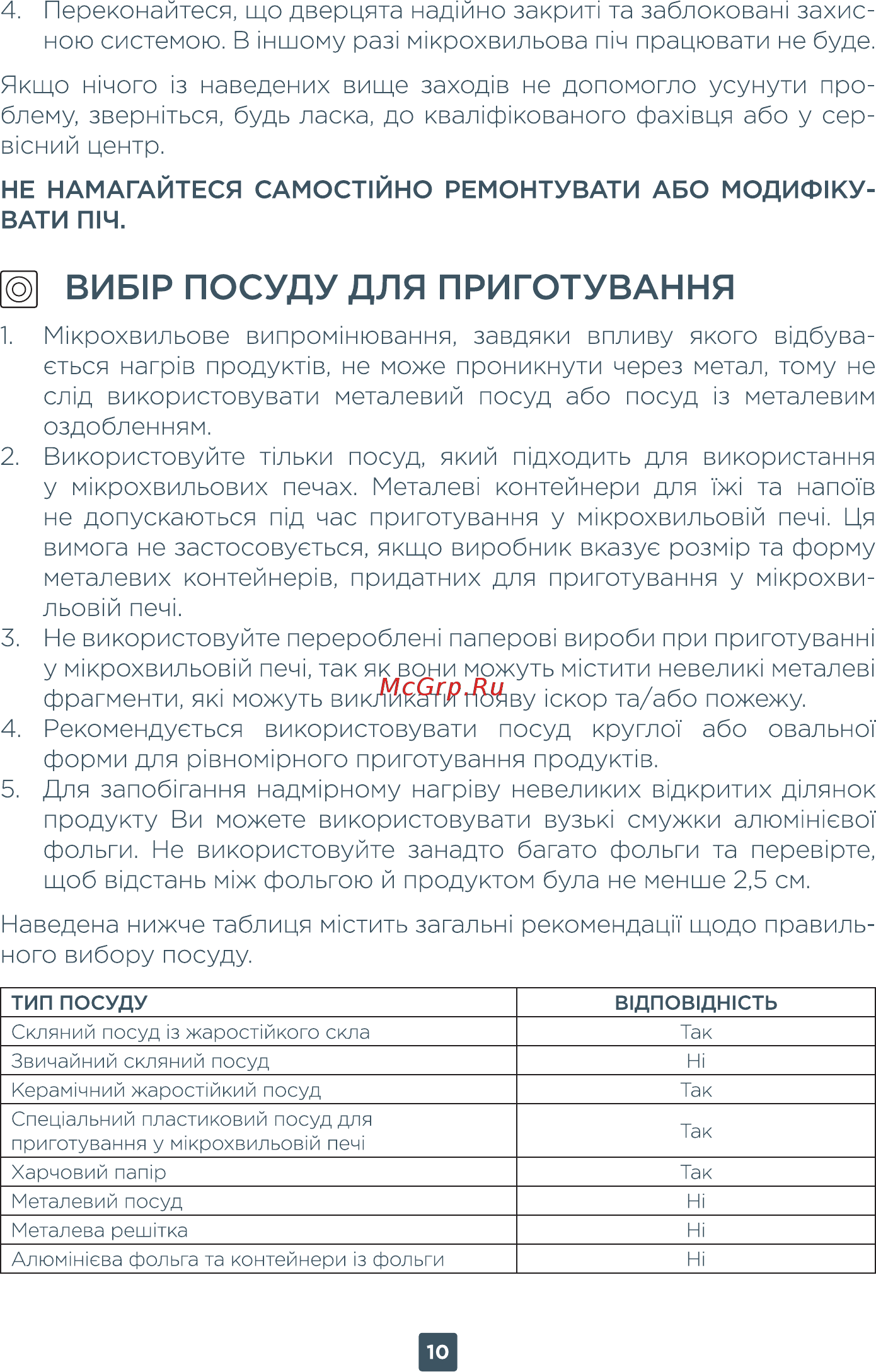ERGO Y35MW [10/30] Д виб1р посуду для
