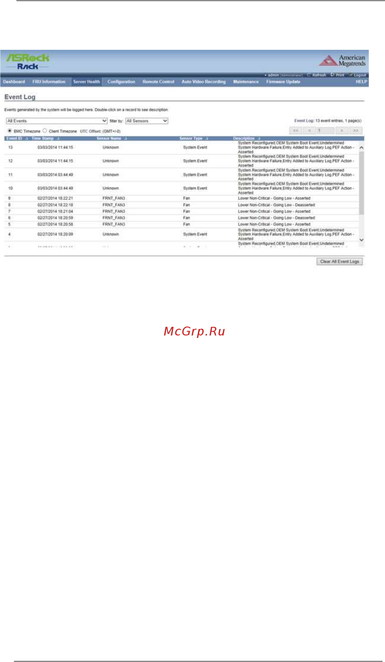 ASRock E3C236D4I-44E85 [11/52] Event log