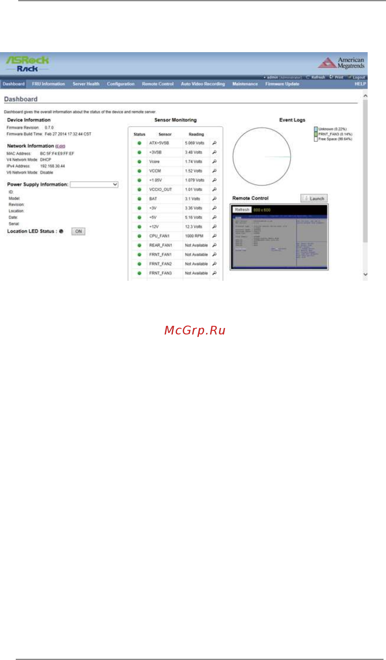 ASRock E3C236D4I-44E85 [6/52] Dashboard