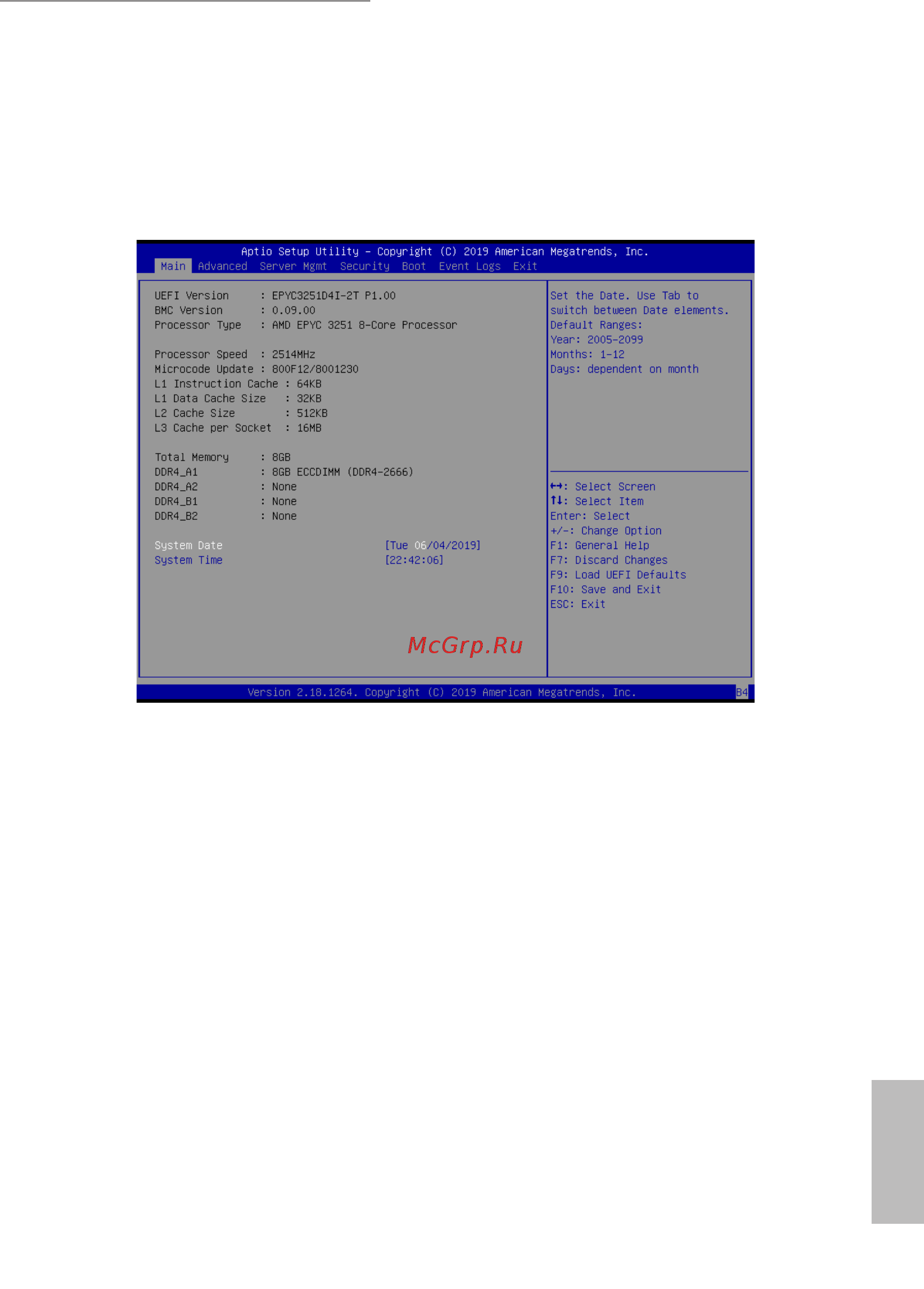 ASRock EPYC3251D4I-2T [35/72] Main screen