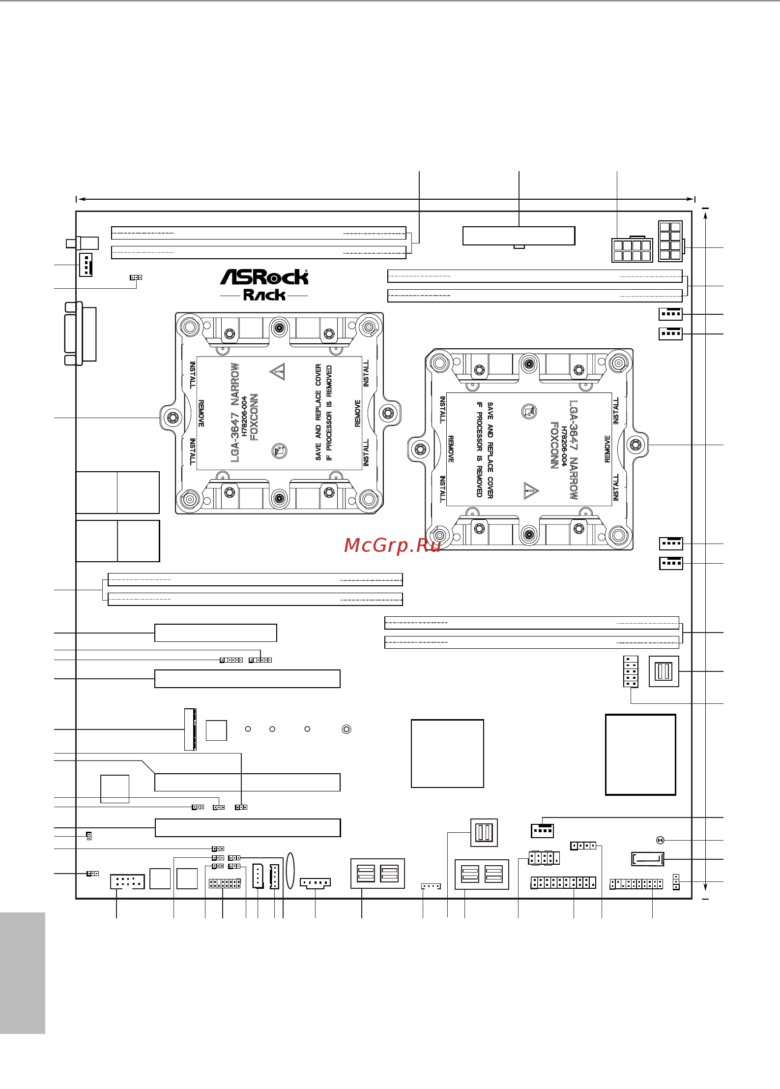 ASRock EP2C621D8 [12/86] Motherboard layout