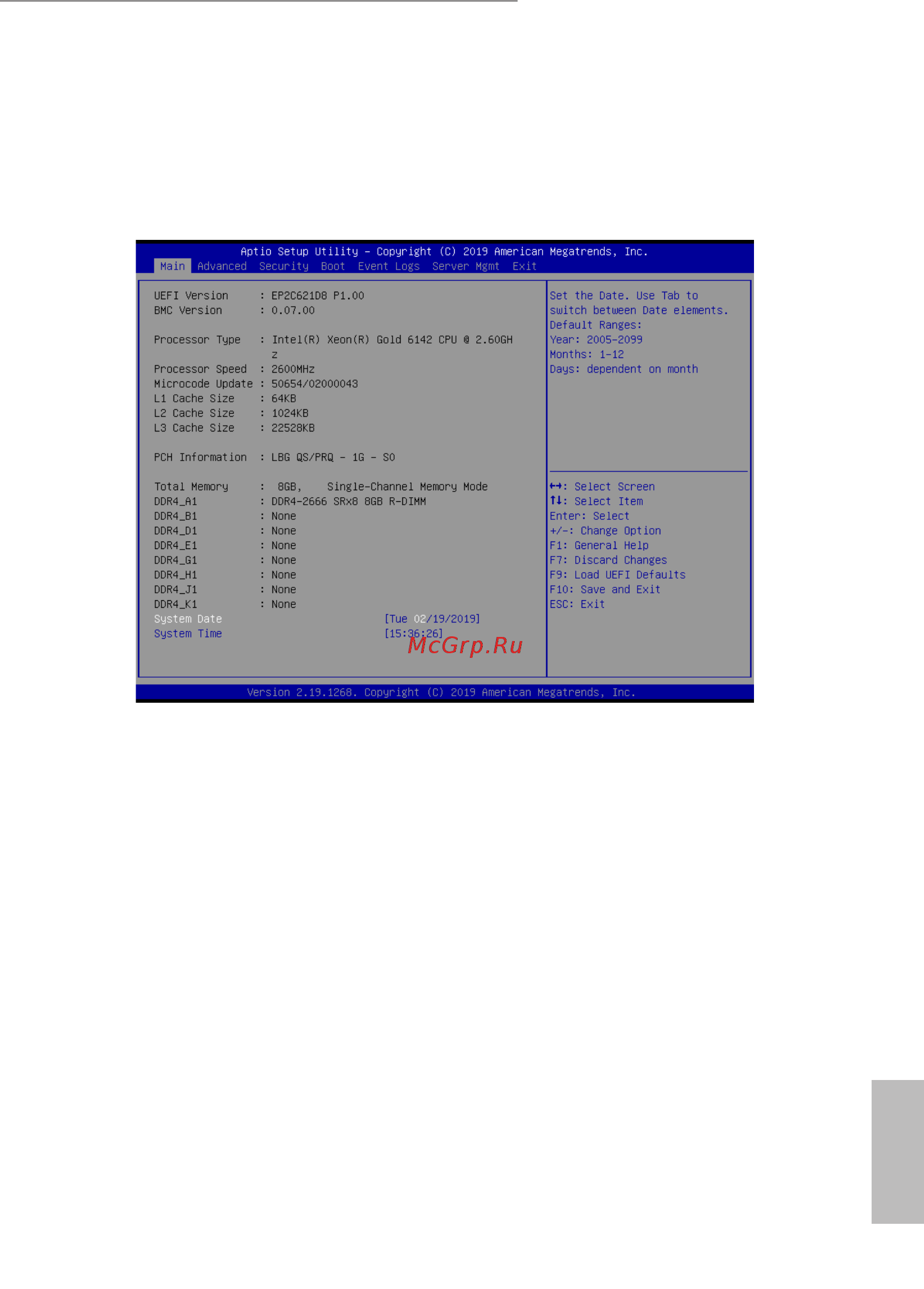 ASRock EP2C621D8 [41/86] Main screen