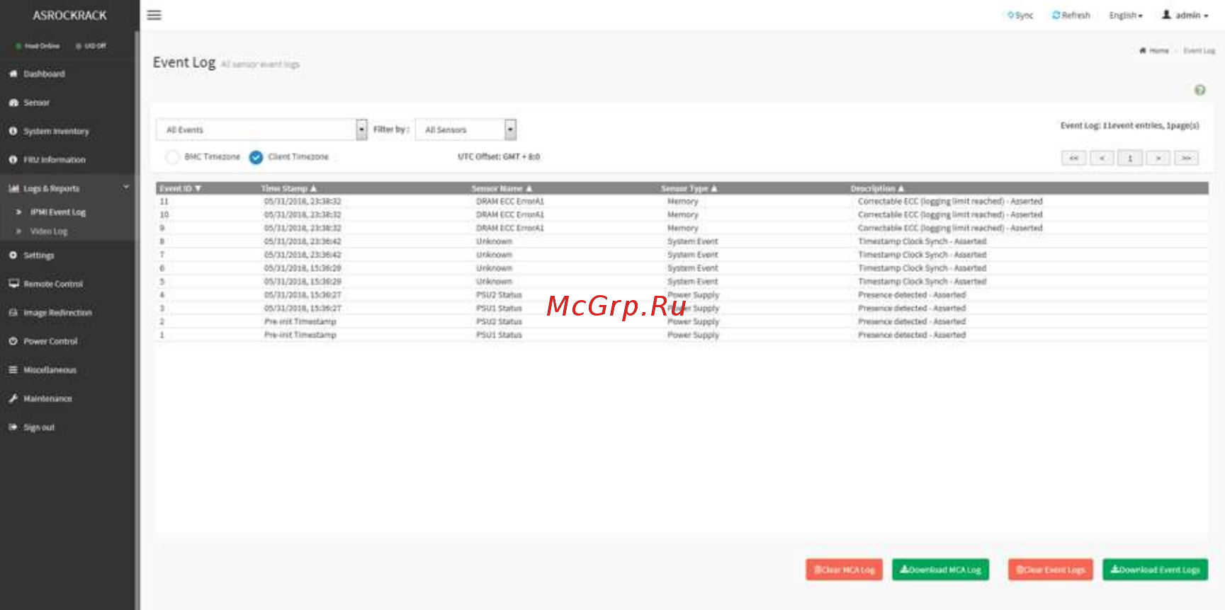 ASRock FH-C612NM [13/61] Logs reports