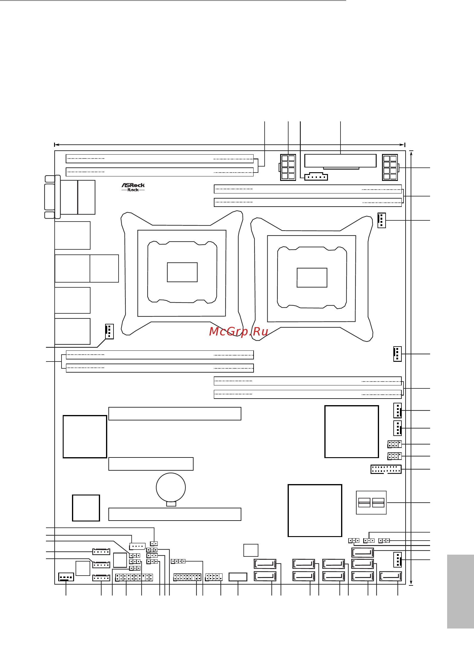 ASRock EP2C612D8-2T8R [13/98] Motherboard layout