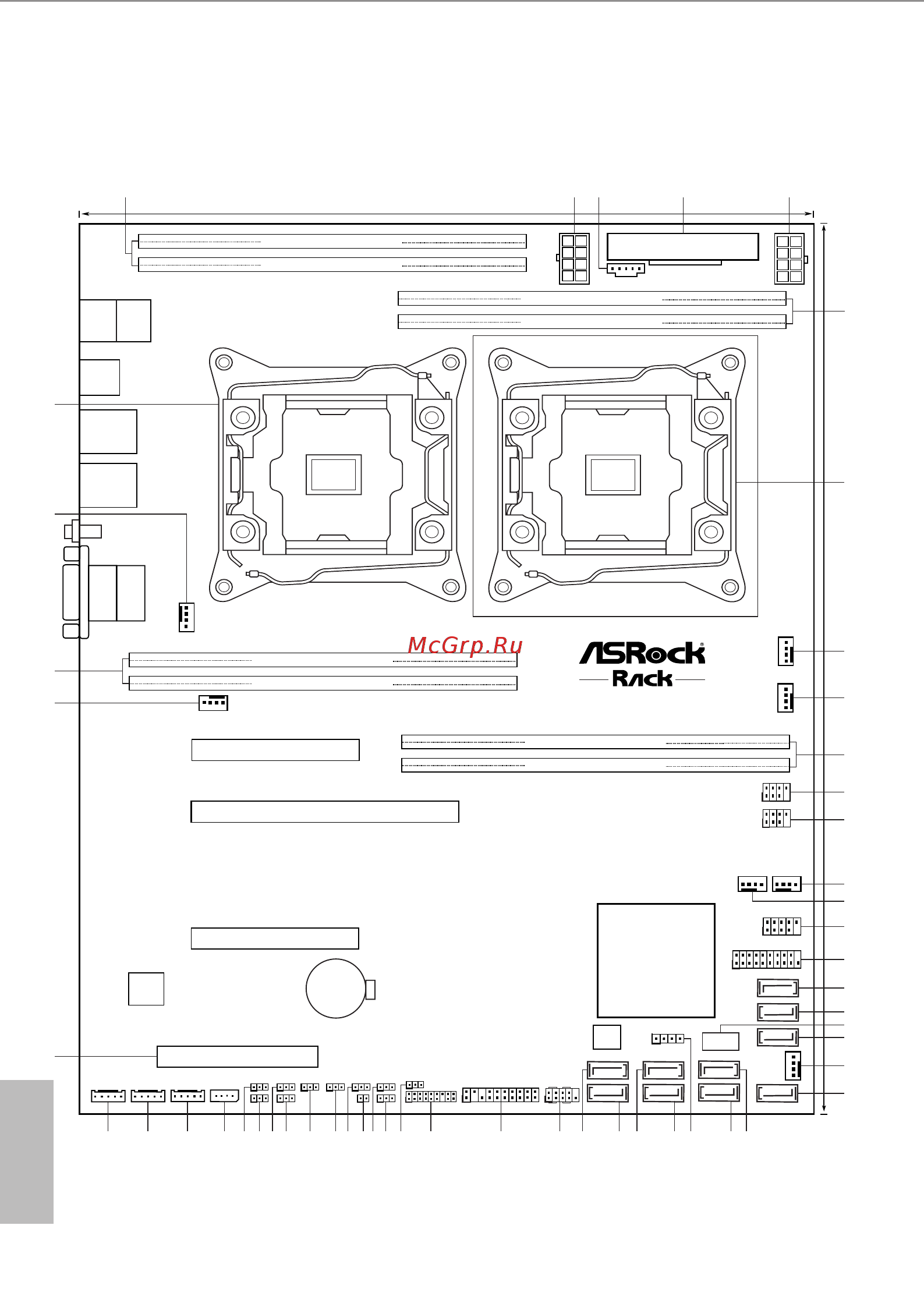 ASRock EP2C612D8C [12/89] Motherboard layout