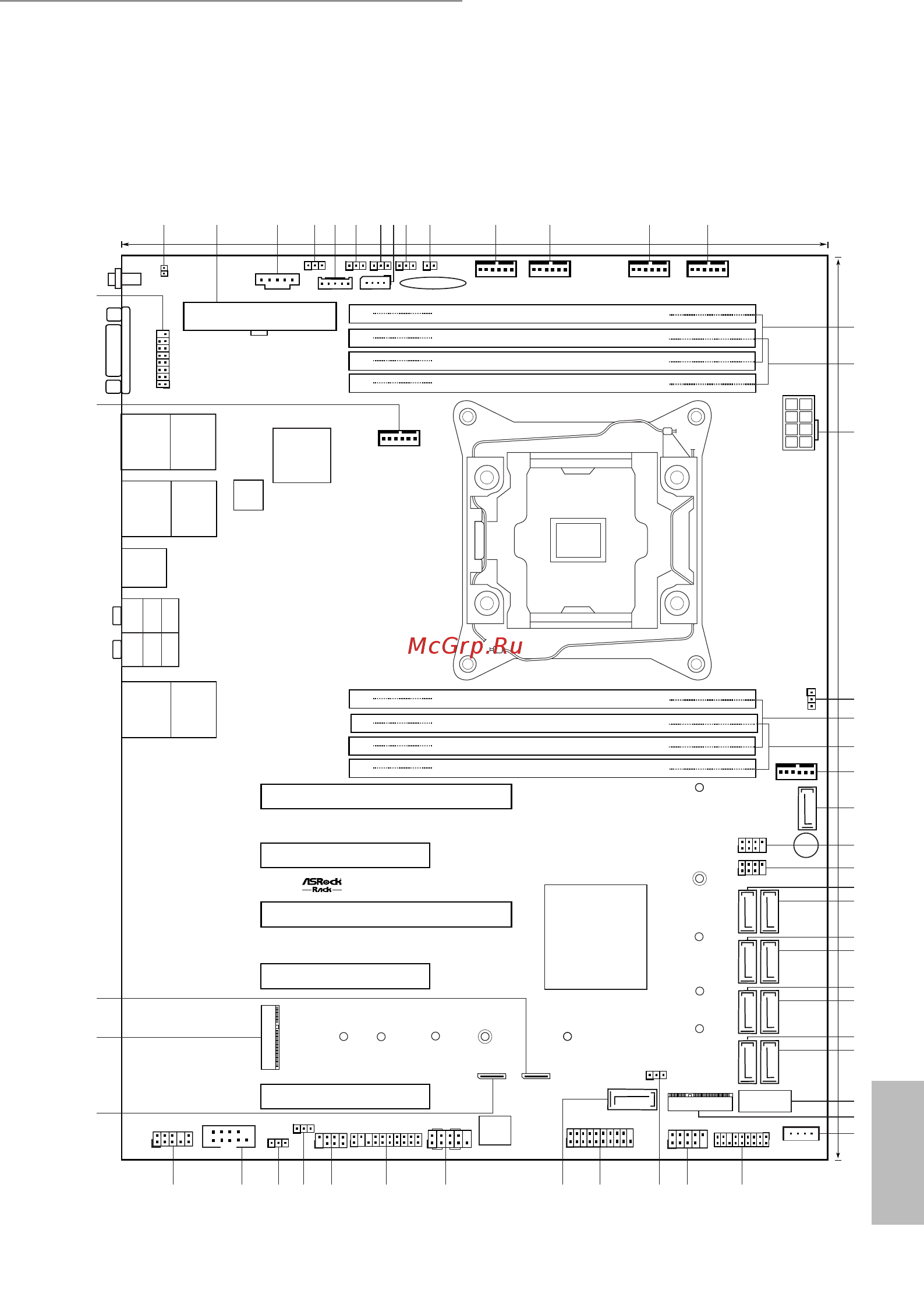 ASRock WC422D8A-2T/U [13/99] Motherboard layout
