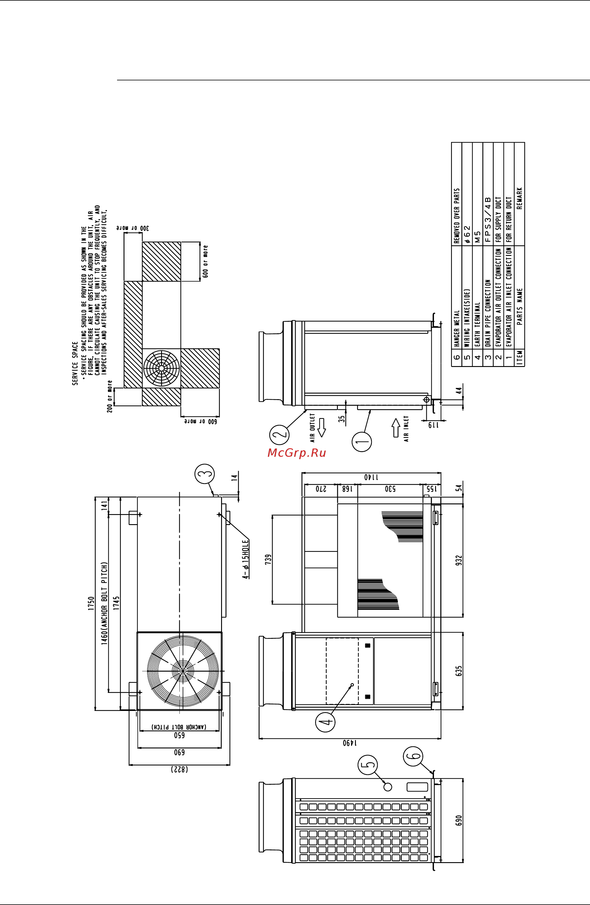 Daikin UATY09KTAL [12/87] Dimensions