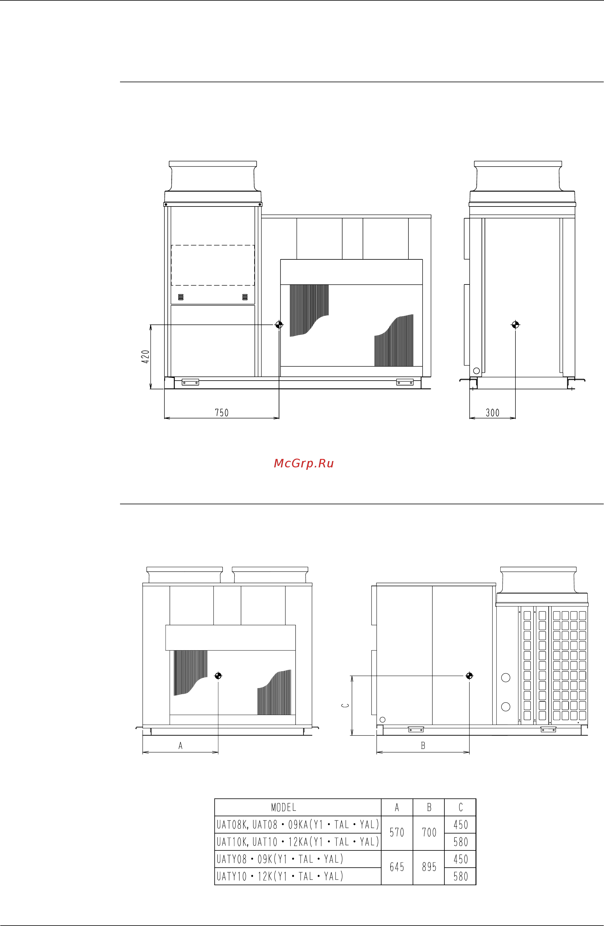 Daikin UATY09KTAL [51/87] Center of gravity