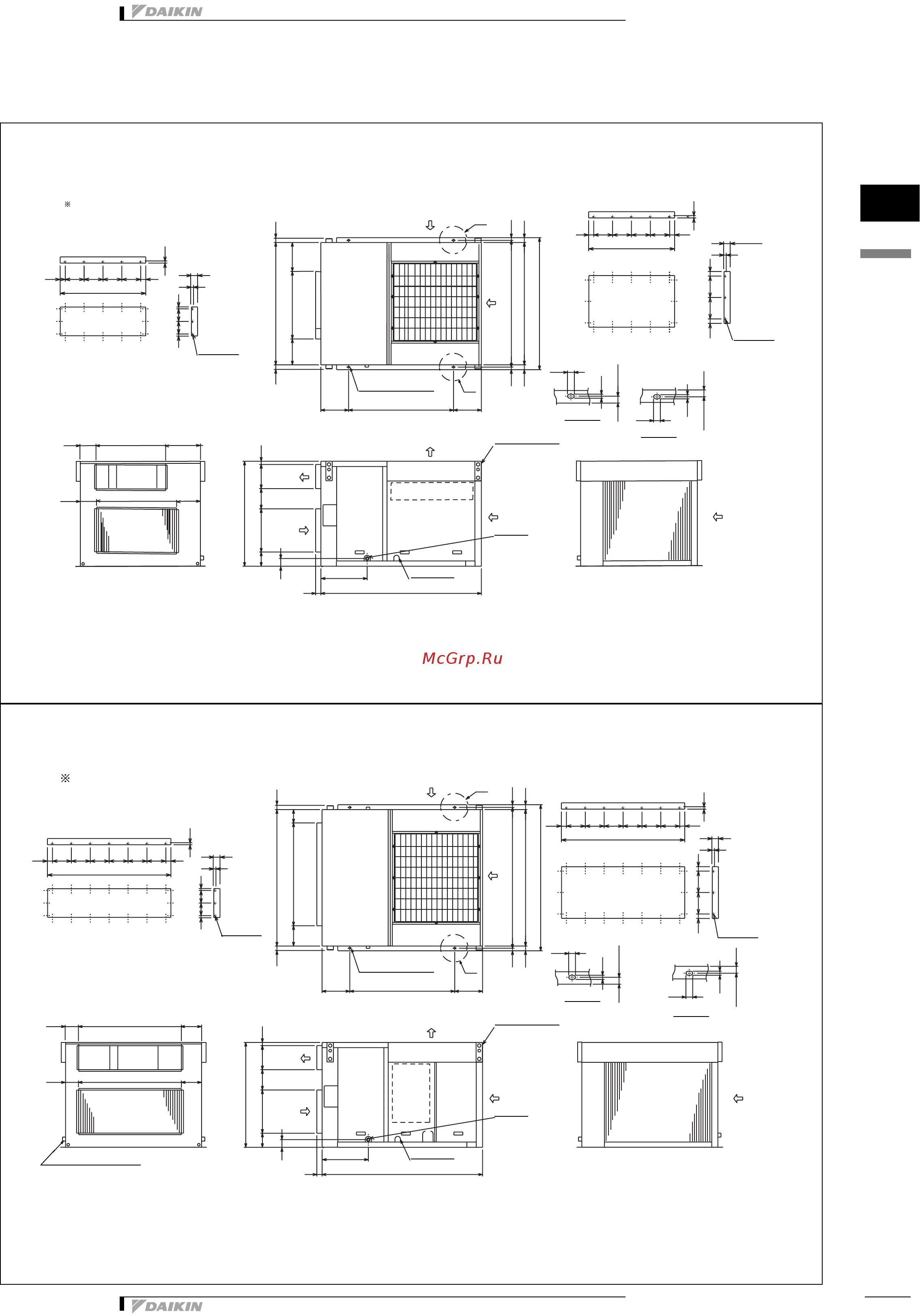 Daikin UATC10AMY1 [24/43] Dimensional drawing centre of gravity