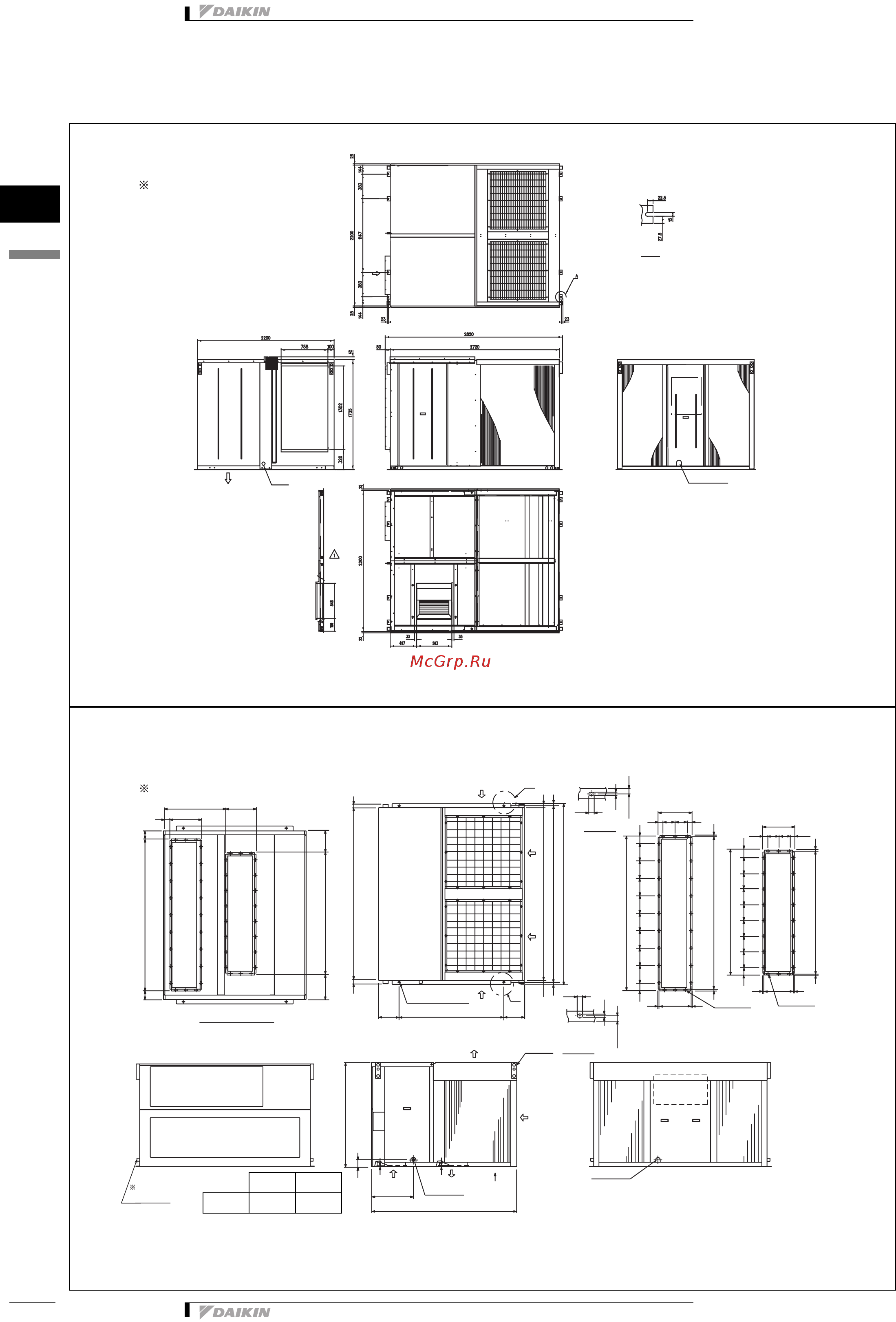 Daikin UATC10AMY1 [27/43] Dimensional drawing centre of gravity