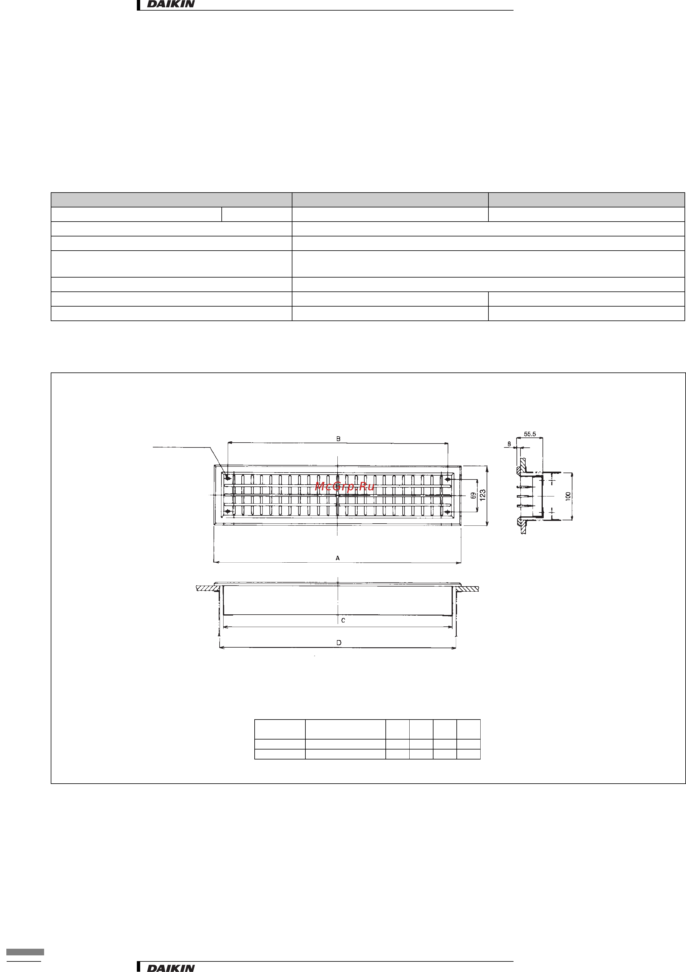 Daikin FXKQ25MAVE4 [11/26] 3 воздухораспределительнаш решетка