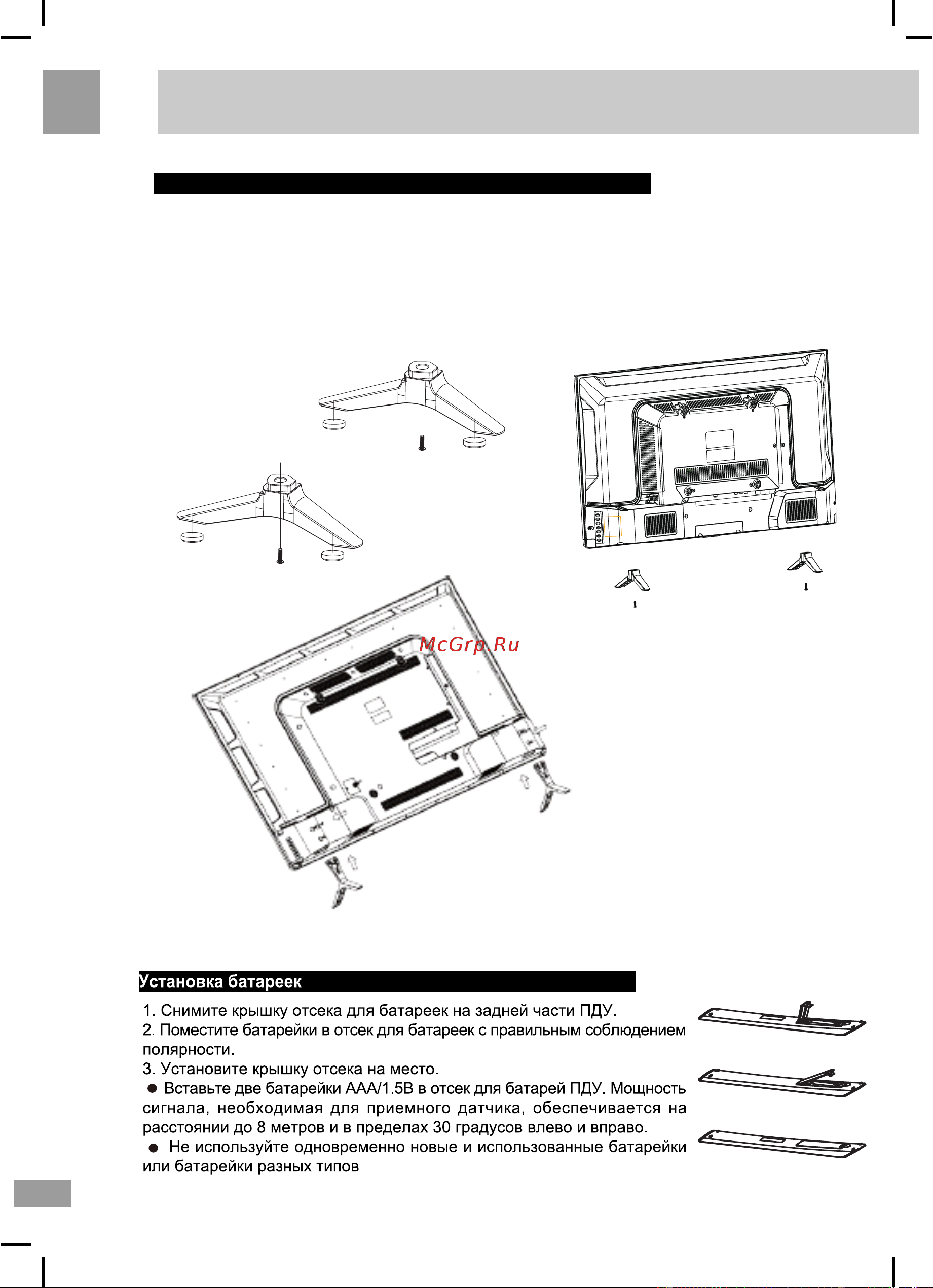 Shivaki STV-28LED22W [11/30] Становка телевизора