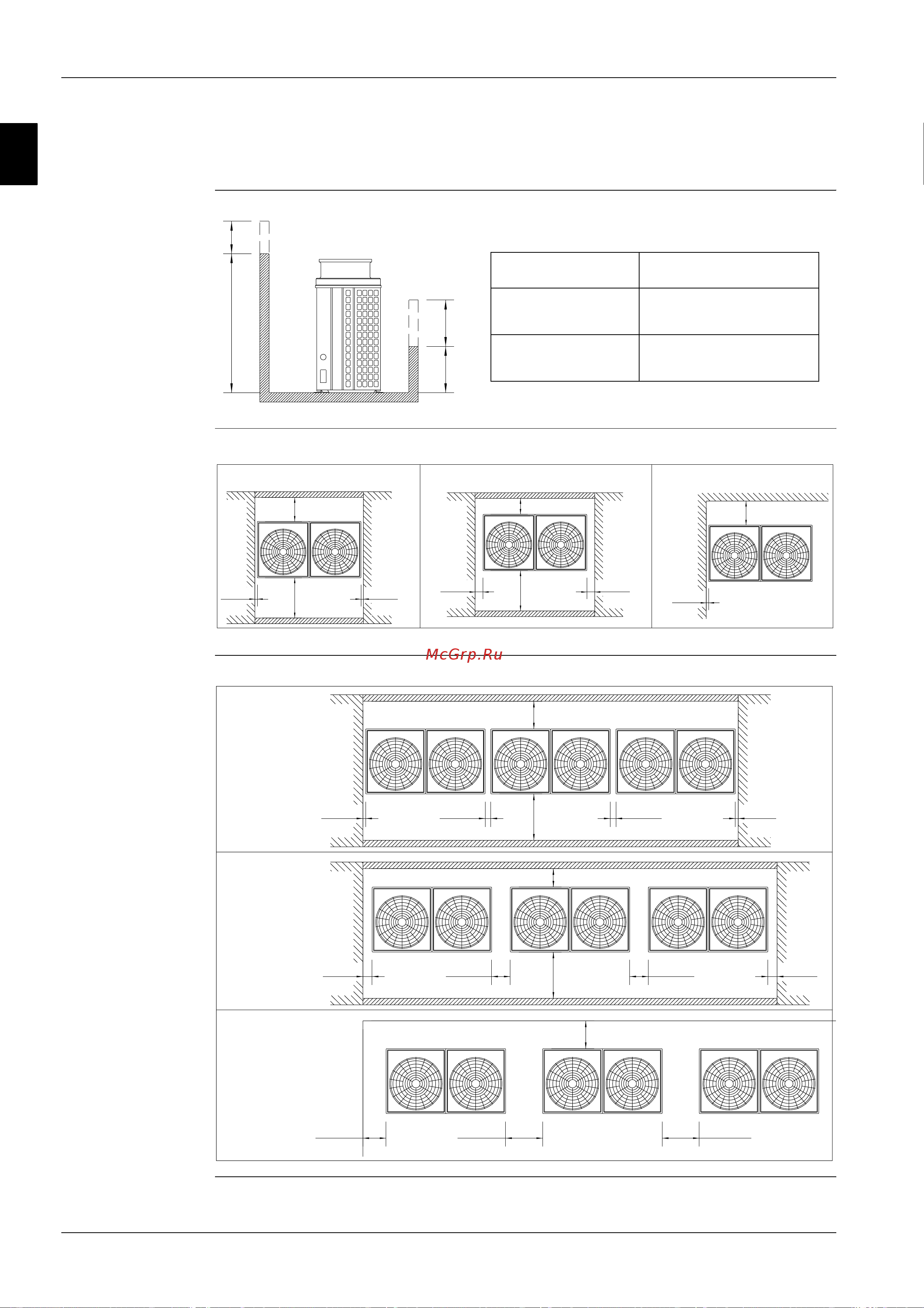 Daikin RP125B7T1 [38/397] Rp200b7w1 rp250b7w1 ryp200b7w1 and ryp250b7w1 installation and service space