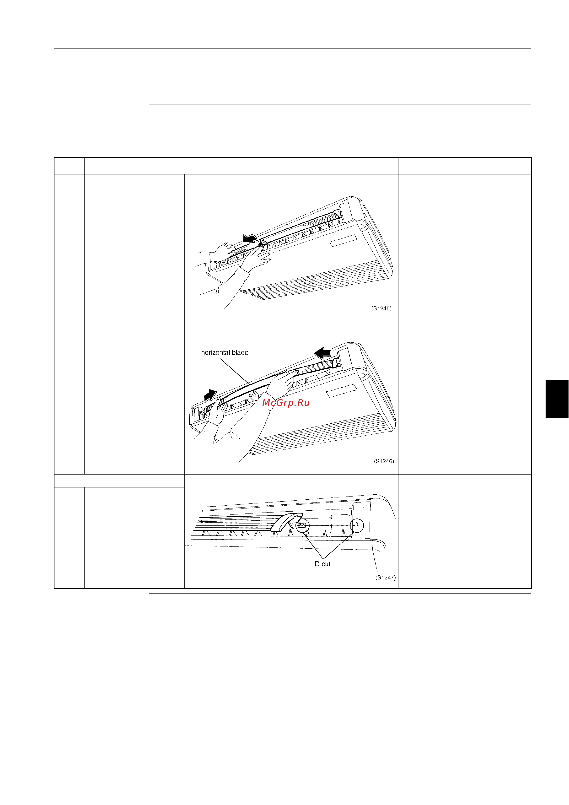 Daikin FCQ71B7V3B [325/381] Removal of horizontal blade