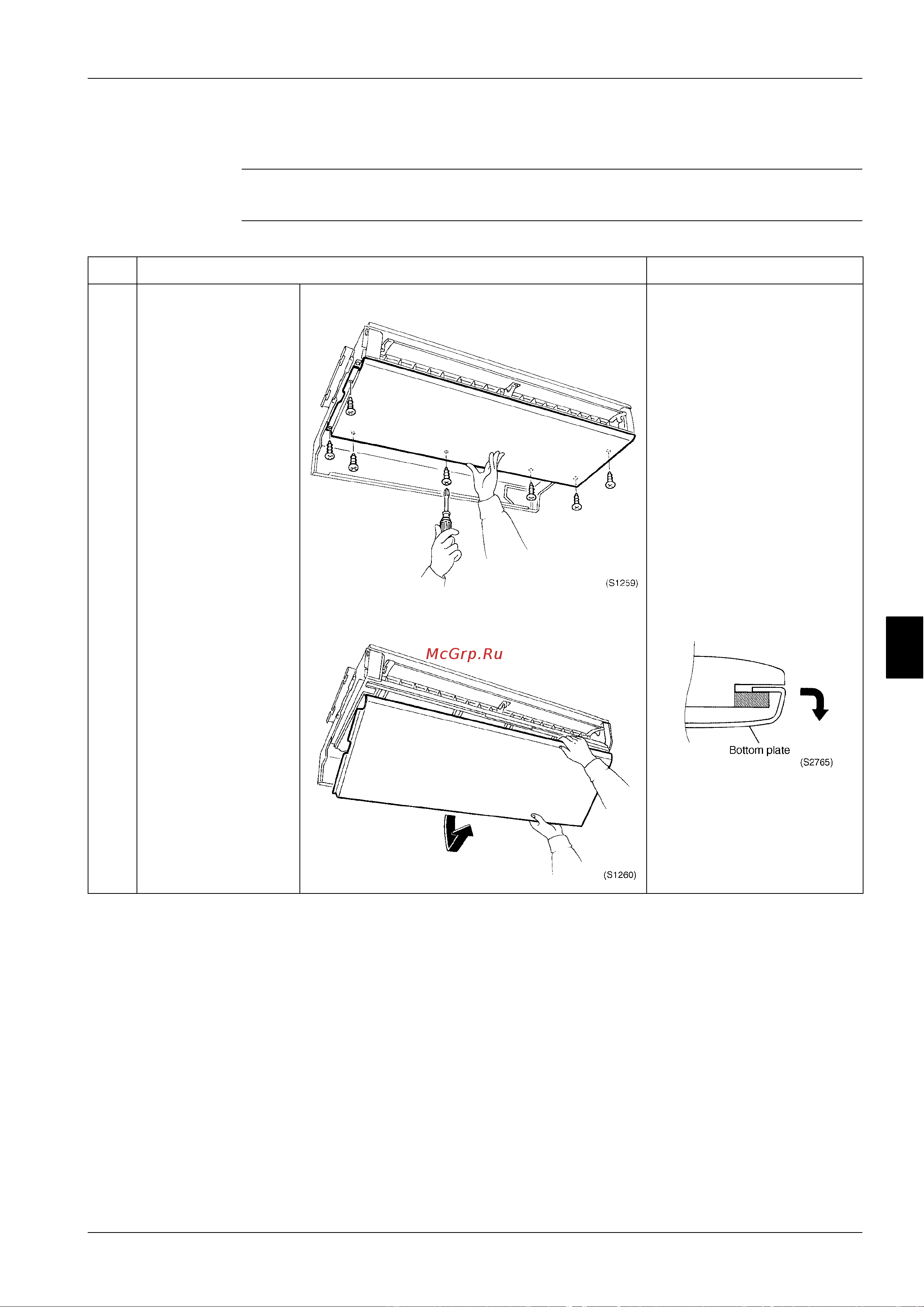 Daikin FUQ100BUV1B [331/381] Removal of bottom panel and drain pan