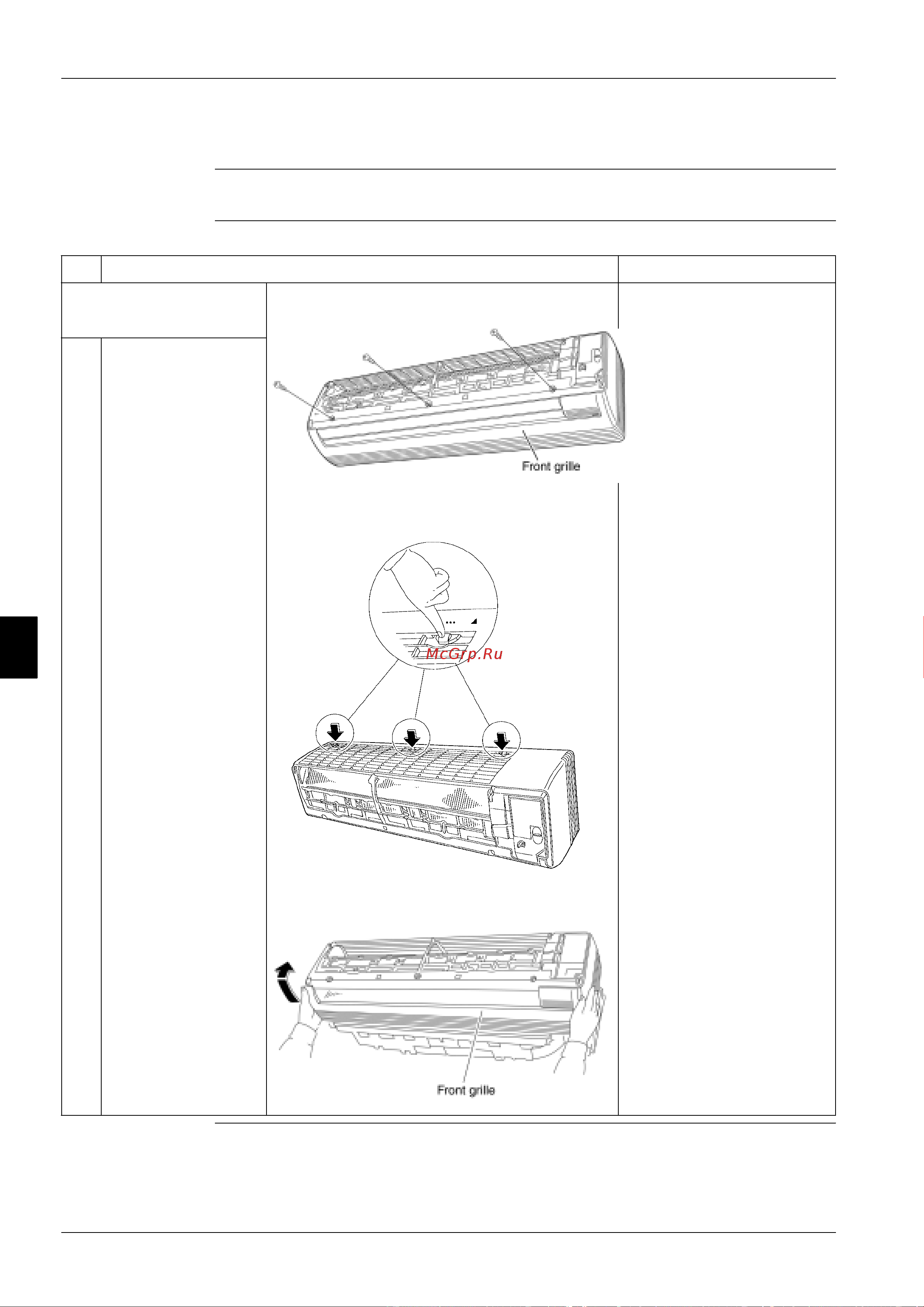 Daikin FAQ71BUV1B [354/381] Removal of front grille