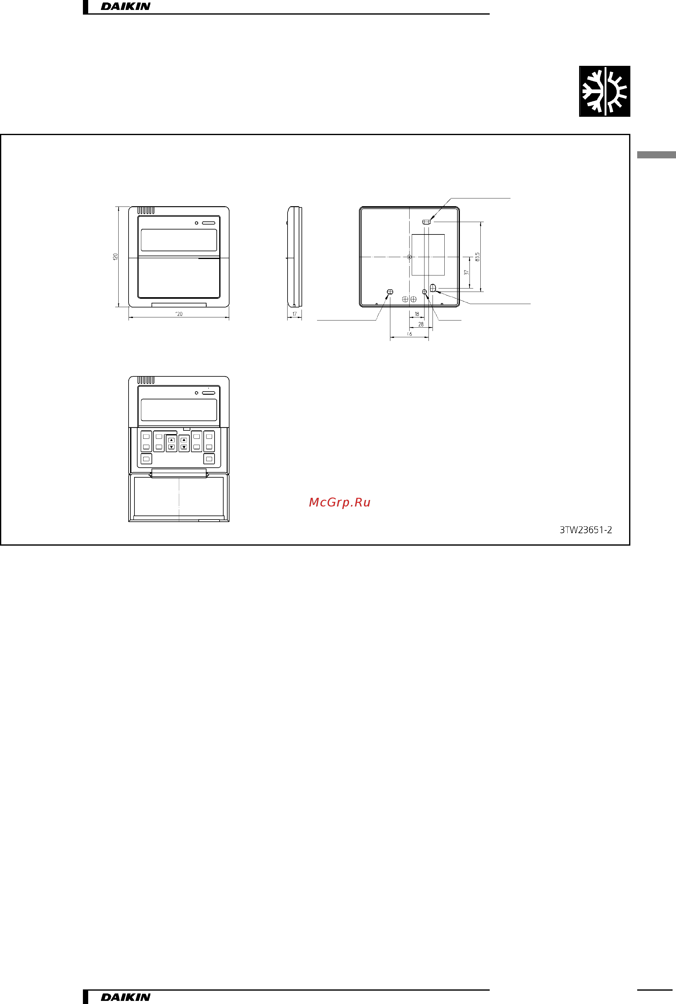 Daikin FUQ100BUV1B [17/18] Оборудование системы управления