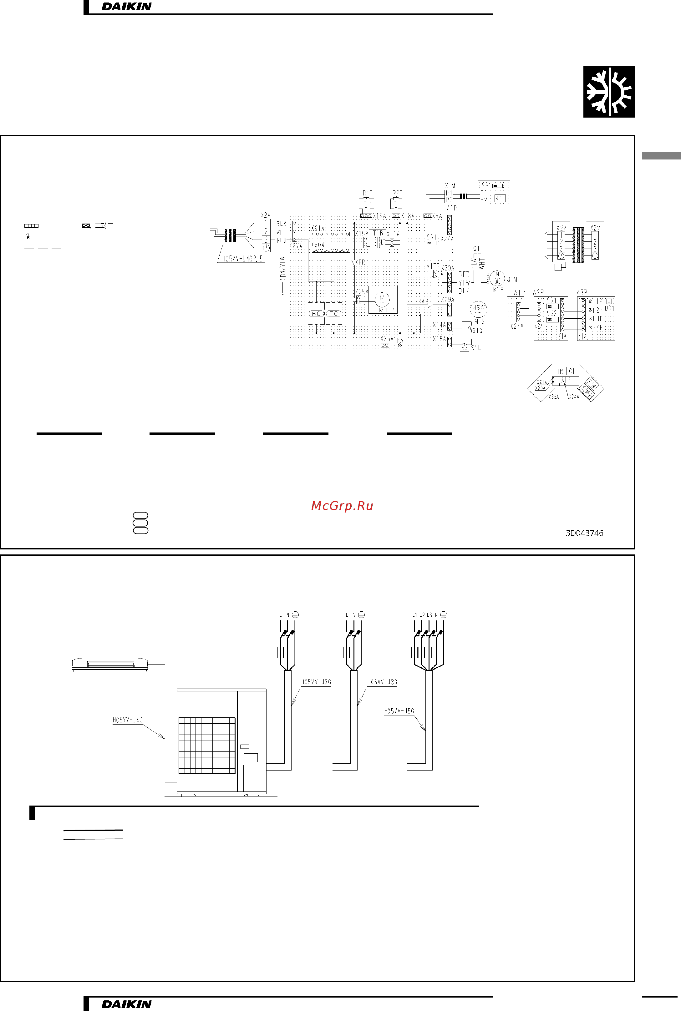 Daikin FUQ100BUV1B [7/18] Электрические схемы