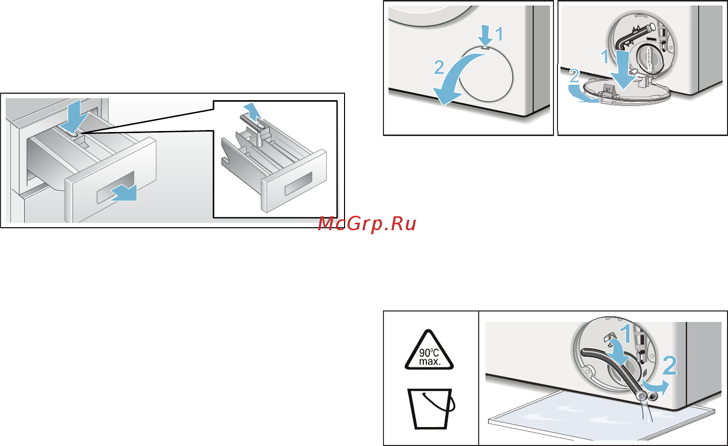 Siemens WM14T480ME [22/36] Кювета для моющего средства и корпус