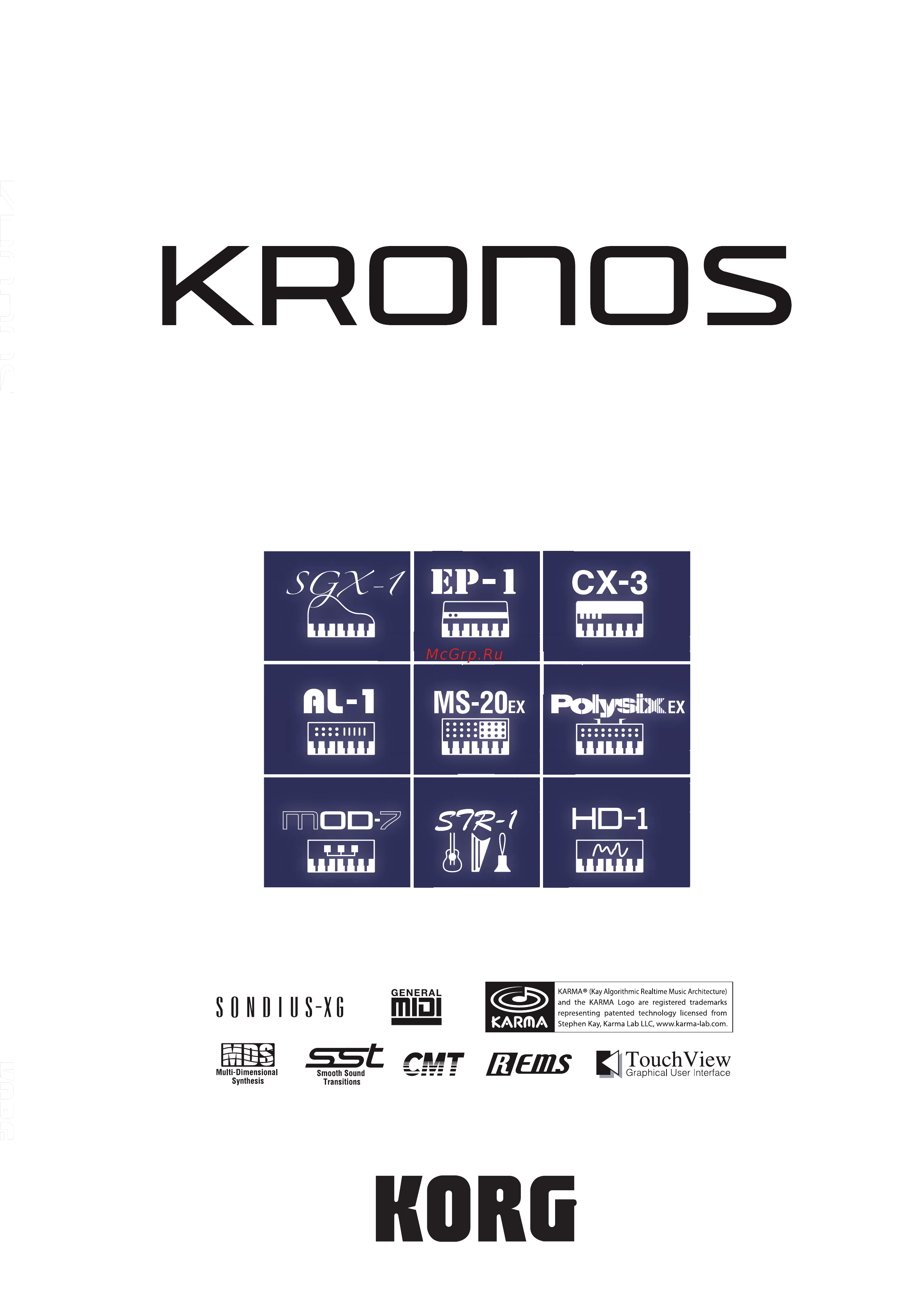 Korg Kronos Руководство пользователя онлайн