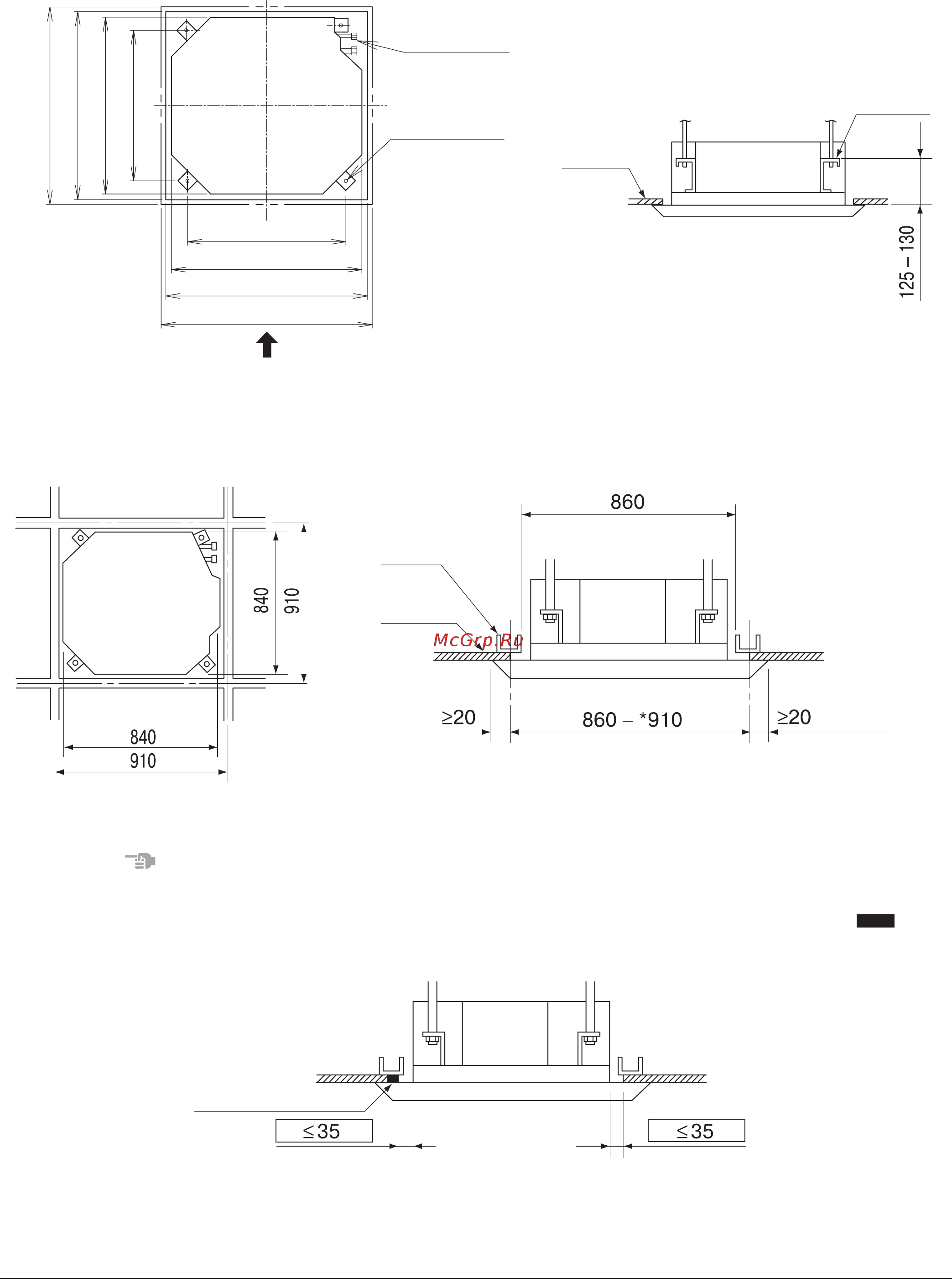Daikin FXFQ40PVET9 [9/28] Подготовка к монтажу