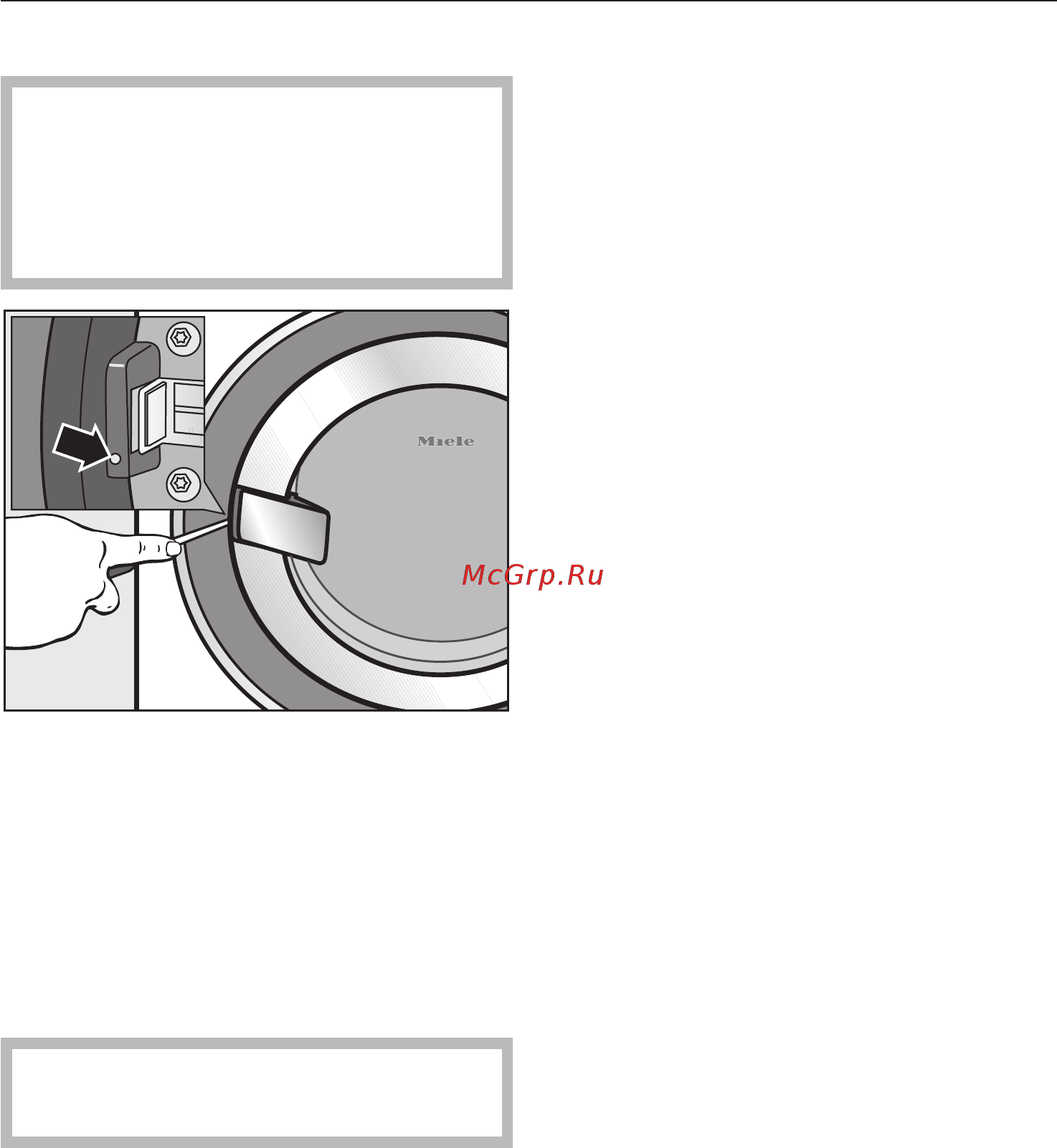 Miele PW 5104 Mopp Professional [57/88] Îòêðûâàíèå äâåðöû ëþêà 57