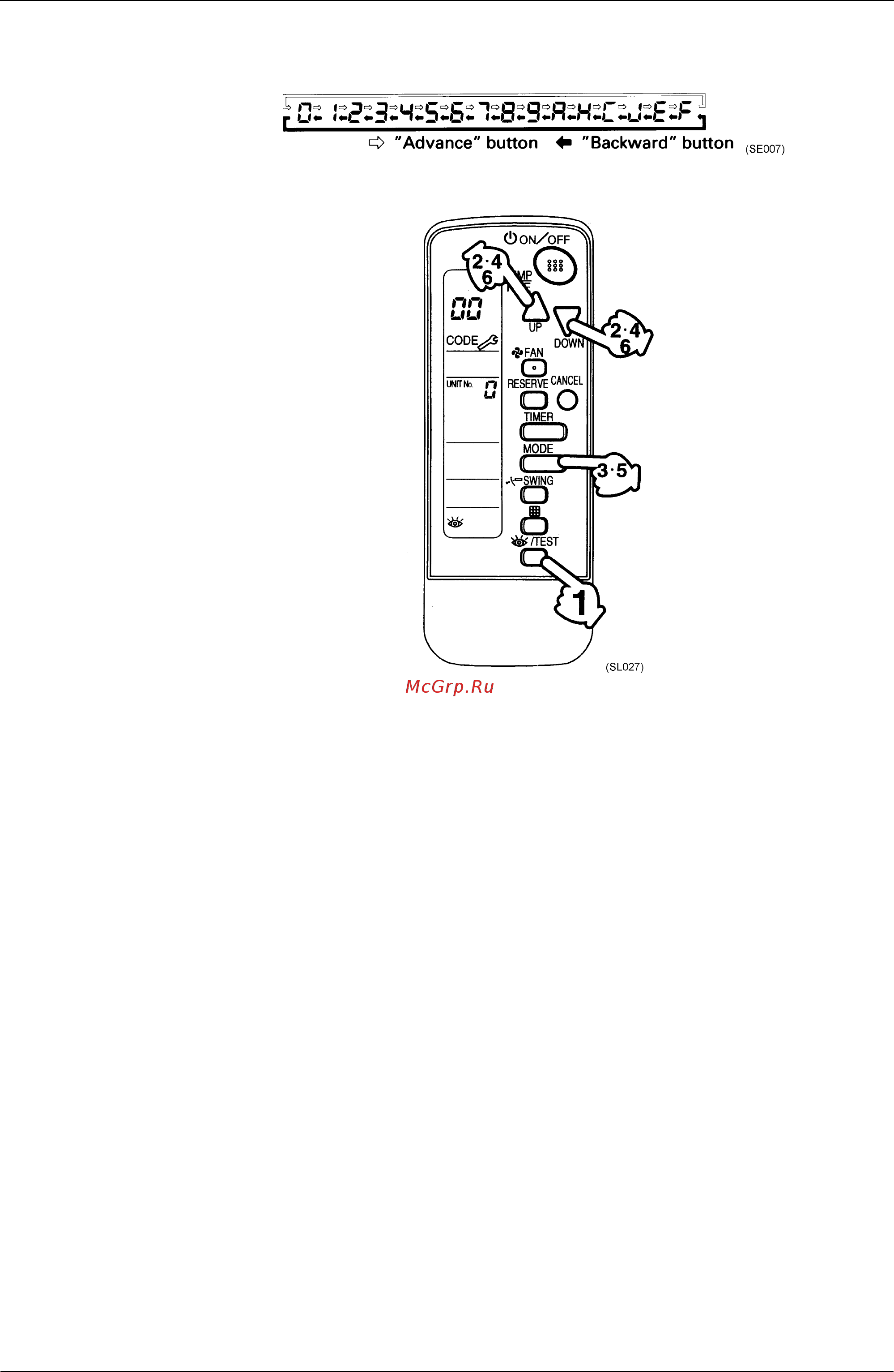 Daikin FXFQ100MVE [157/312] The lower digit of the code changes as shown below when the up and down buttons are pressed