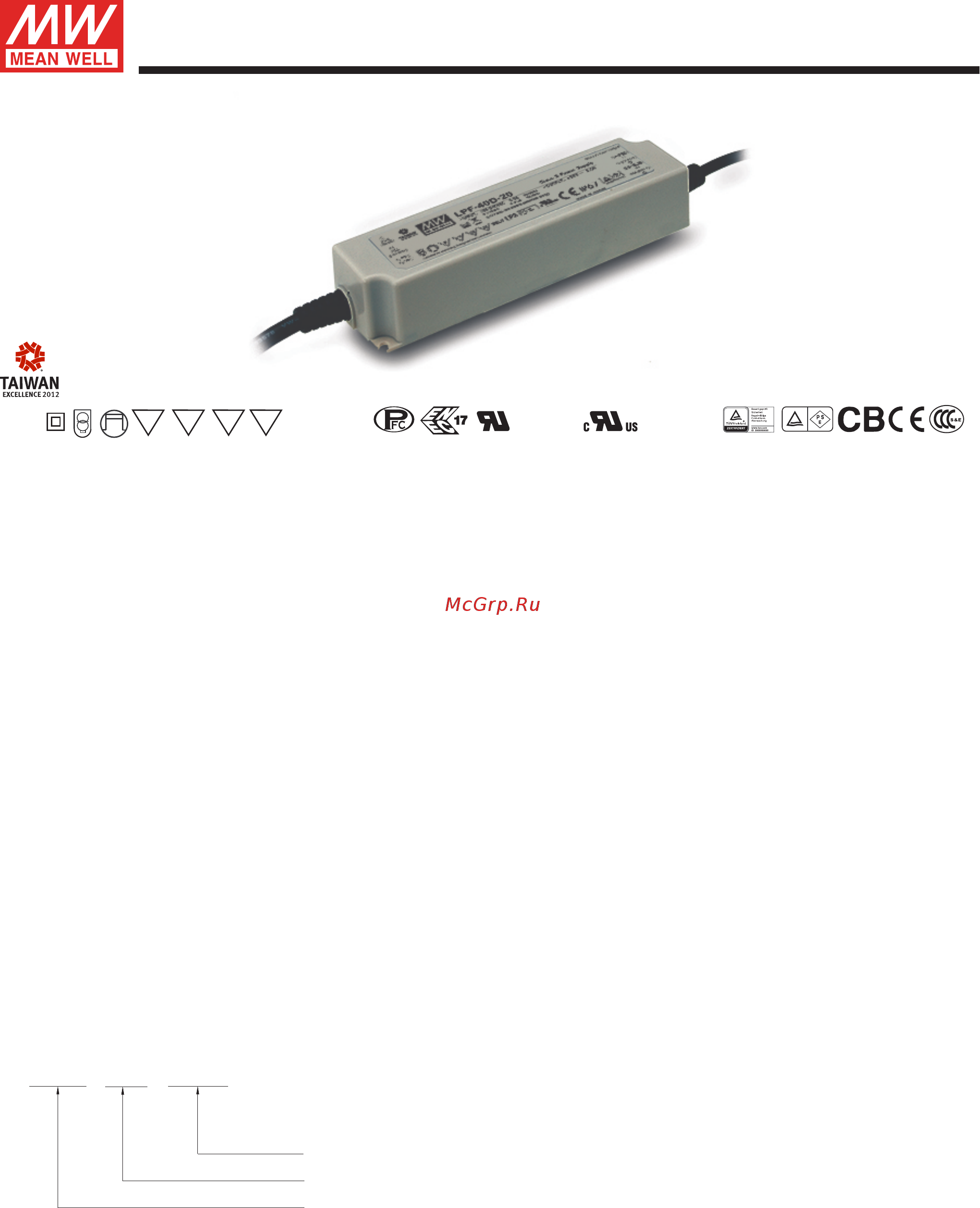 MEAN WELL LPF-40D-36 Datasheet онлайн