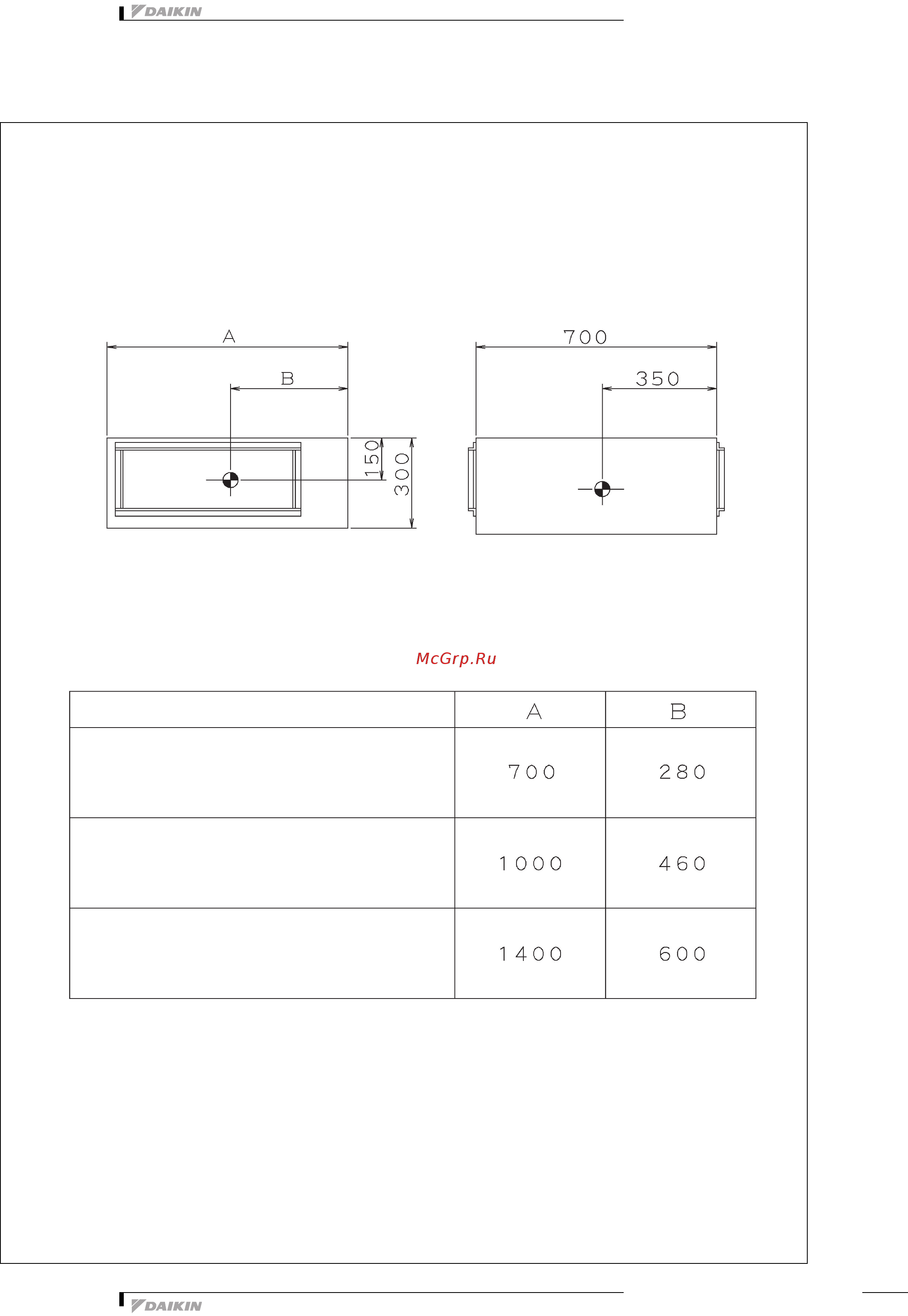 Daikin FXMQ25PVE [14/20] 2 centre of gravity