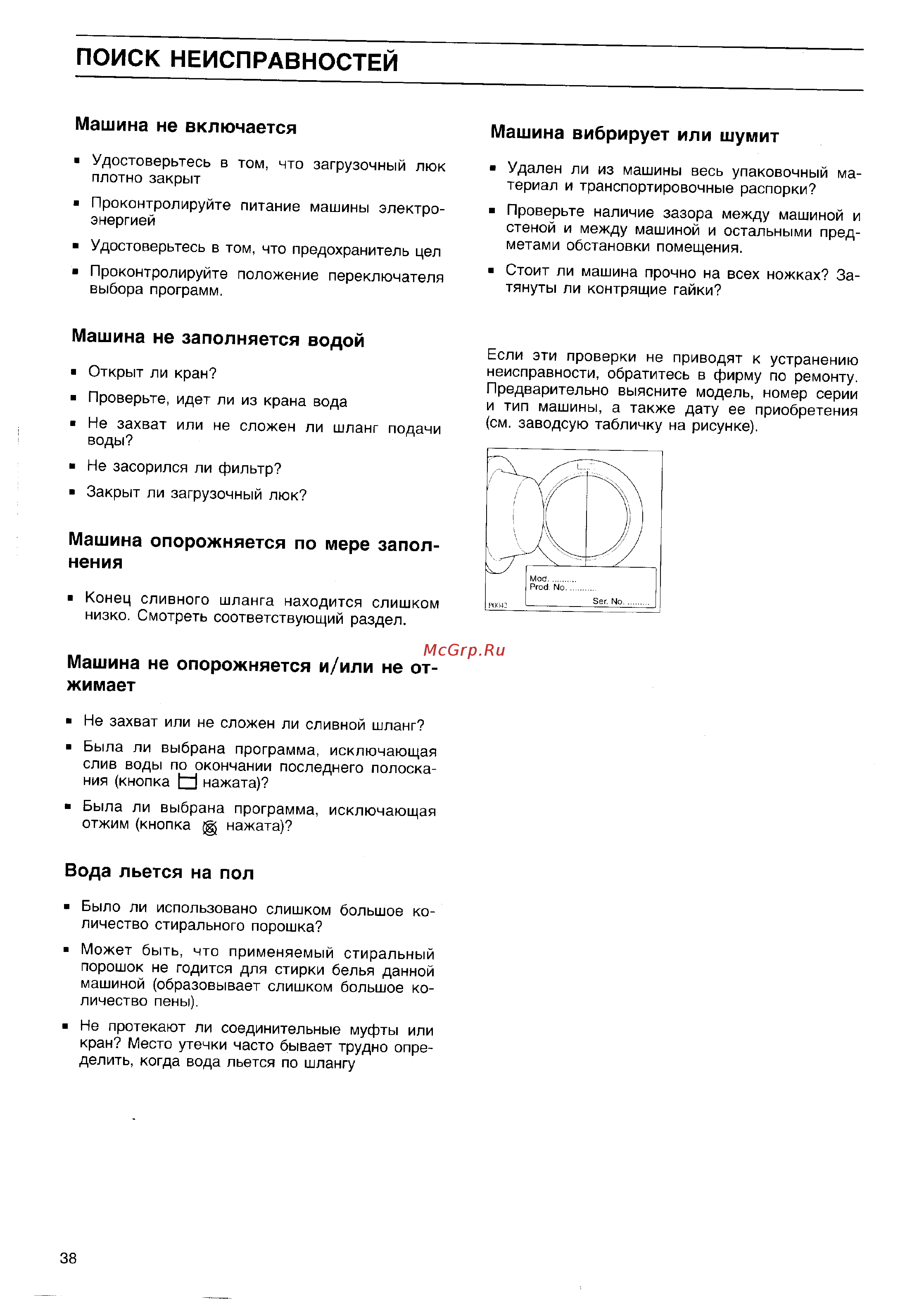 Electrolux EW 602 F Руководство пользователя онлайн [14/15] 544187
