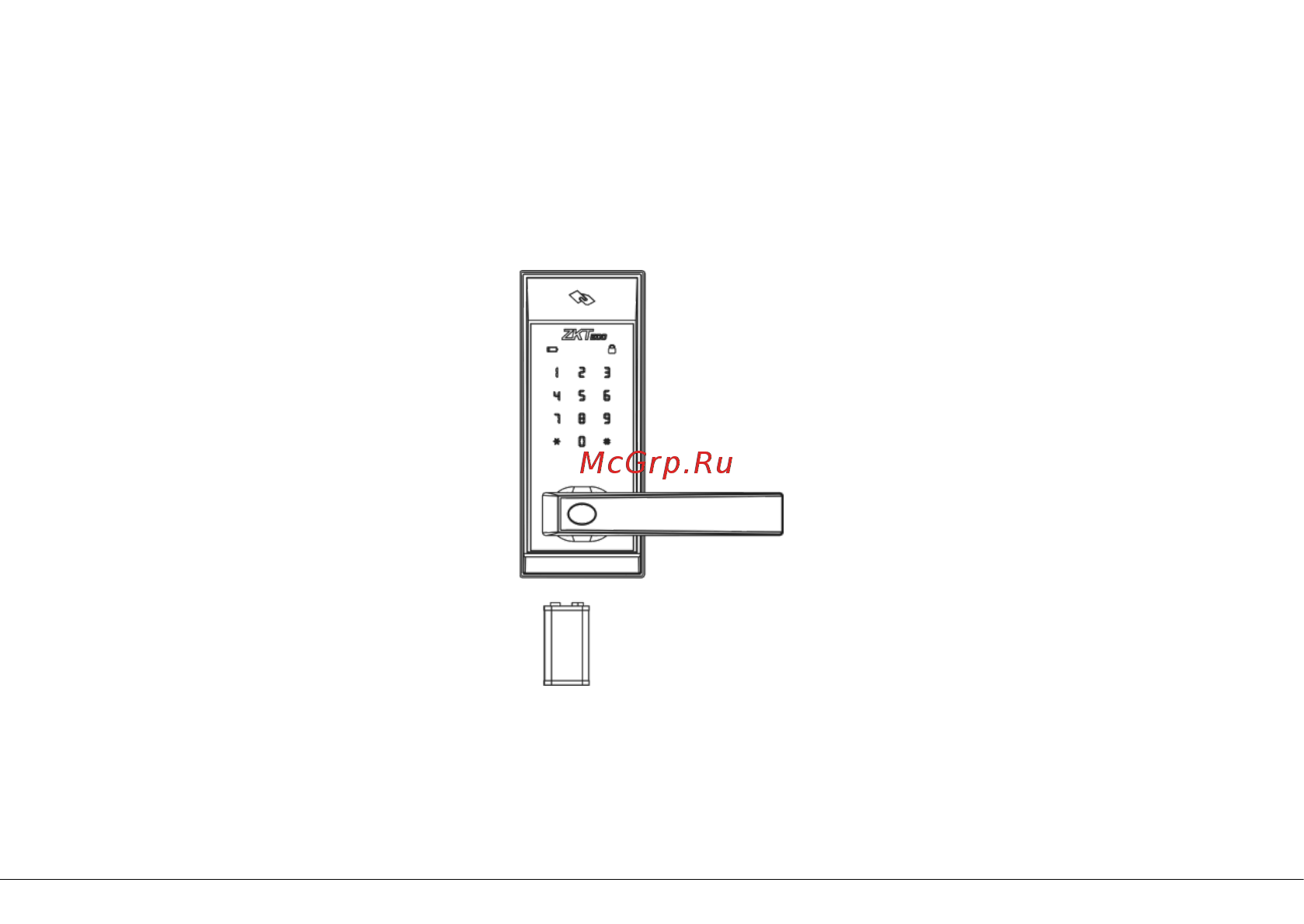 Zkteco AL10B [10/24] V external battery