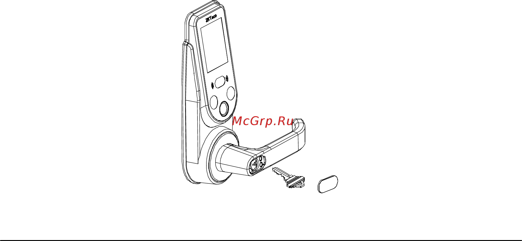 Zkteco HBL100 [12/26] Emergency mechanical key