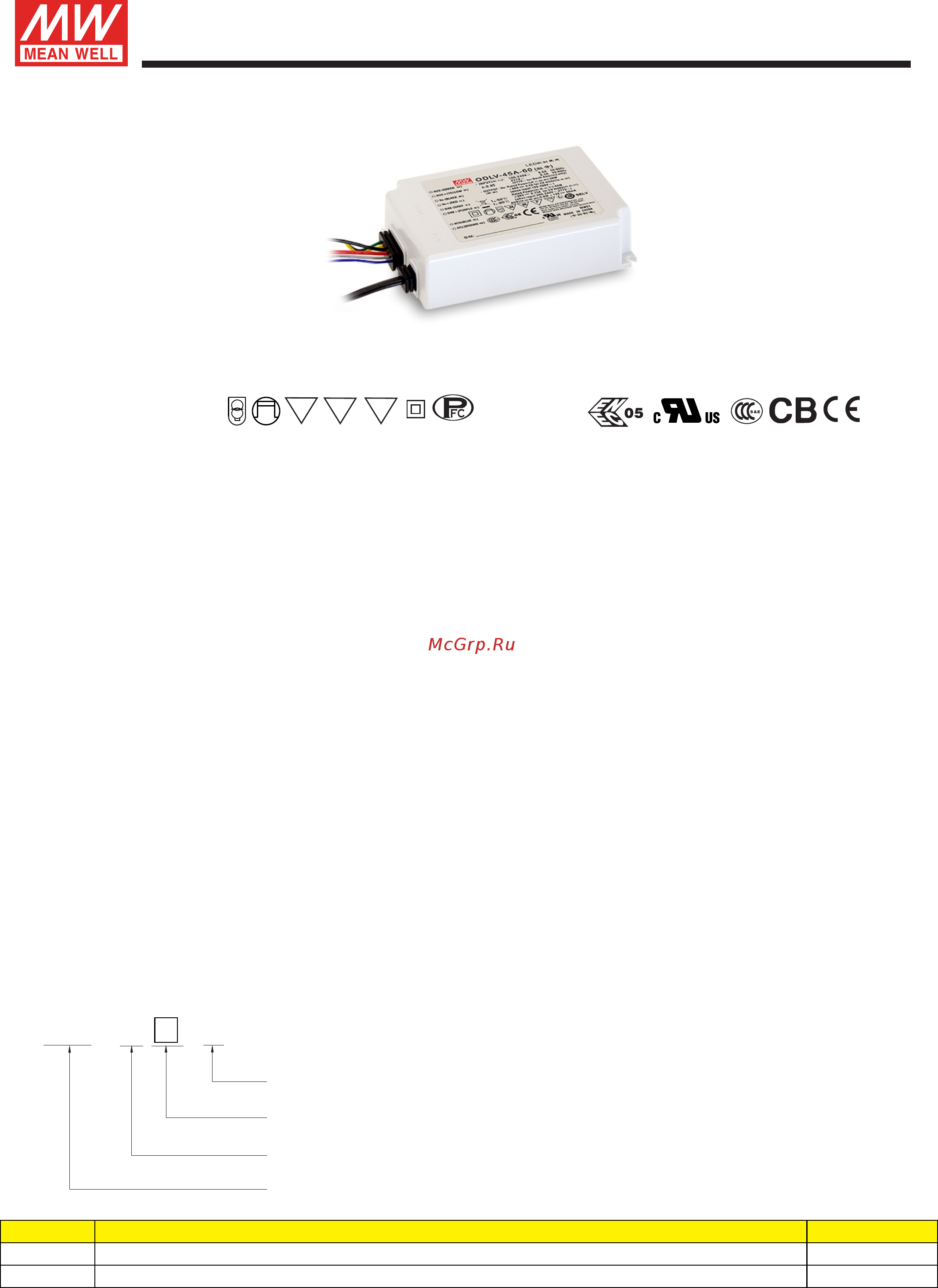 MEAN WELL ODLV-45-24 Datasheet онлайн