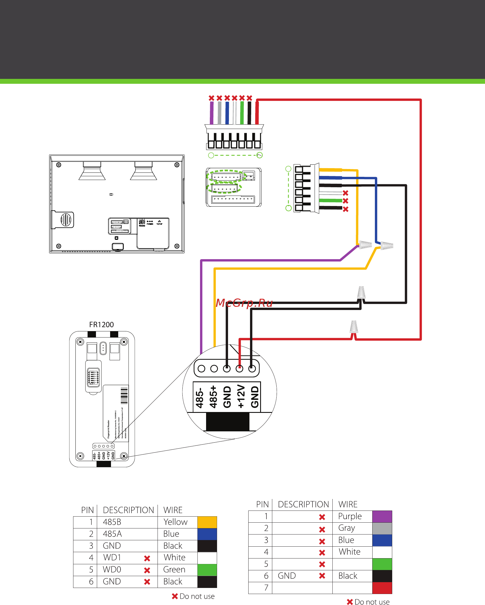 Zkteco IN05 [12/18] Rs485 connection