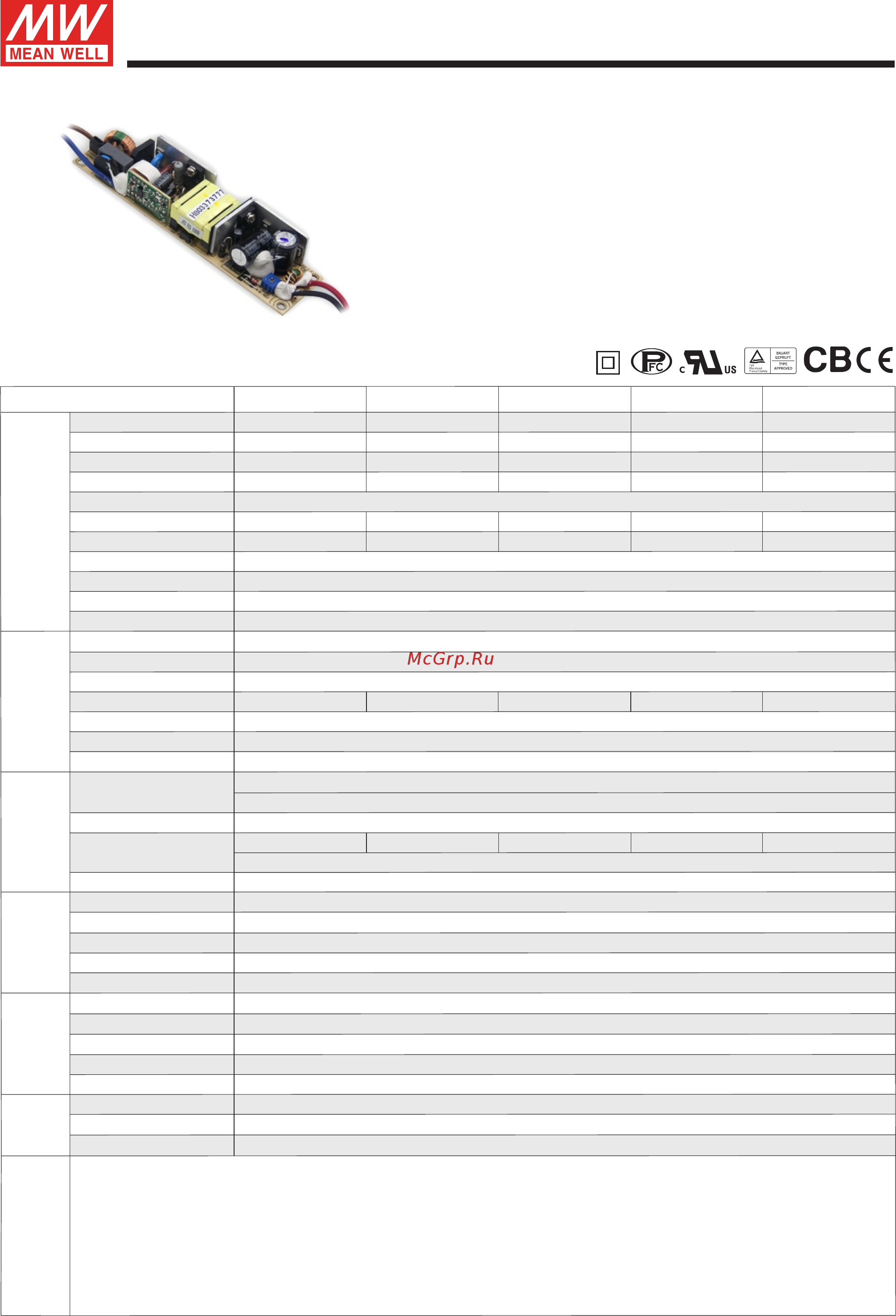 MEAN WELL PLP-20-36 Datasheet онлайн