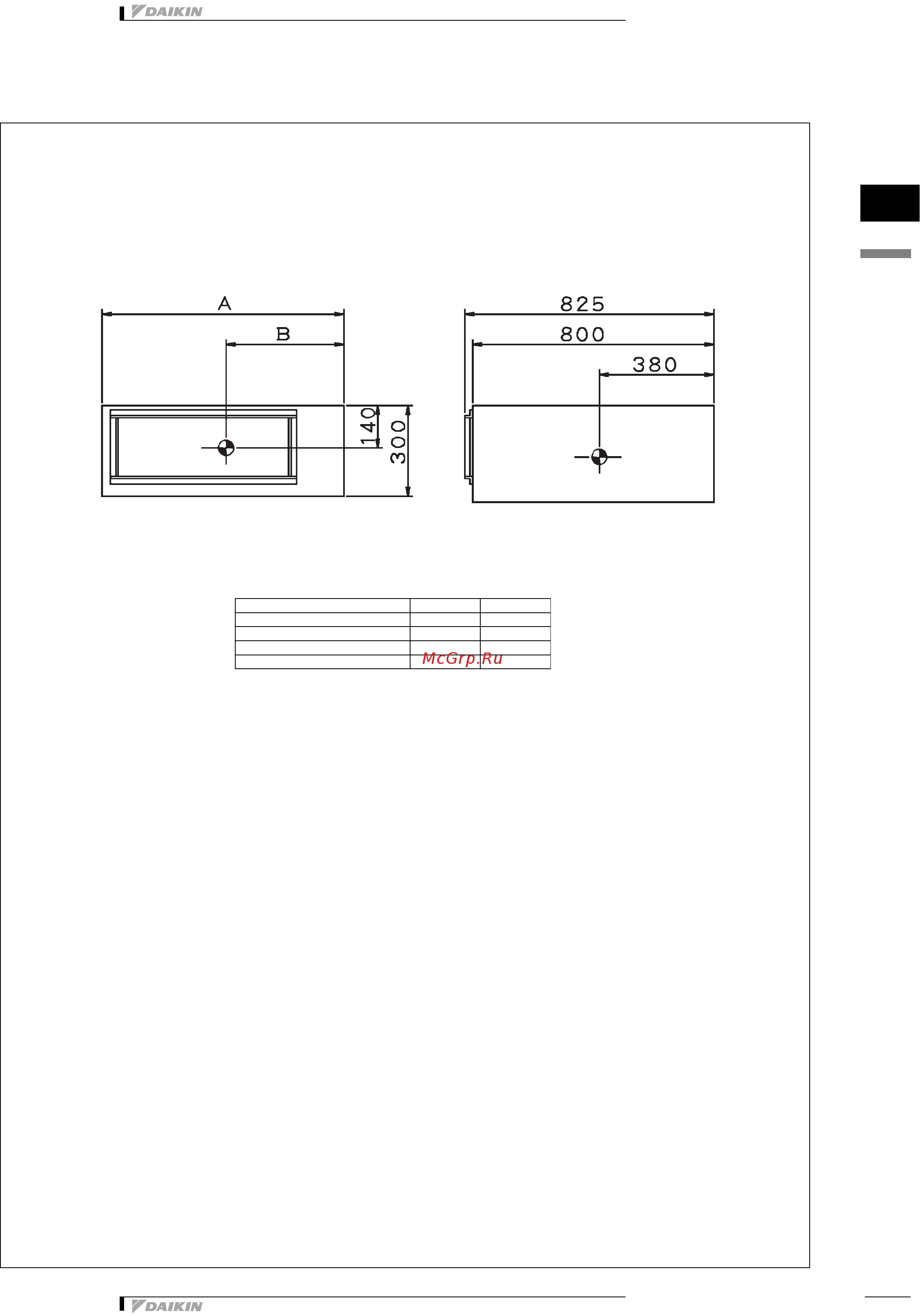 Daikin FXSQ63MVE [16/22] Dimensional drawing centre of gravity