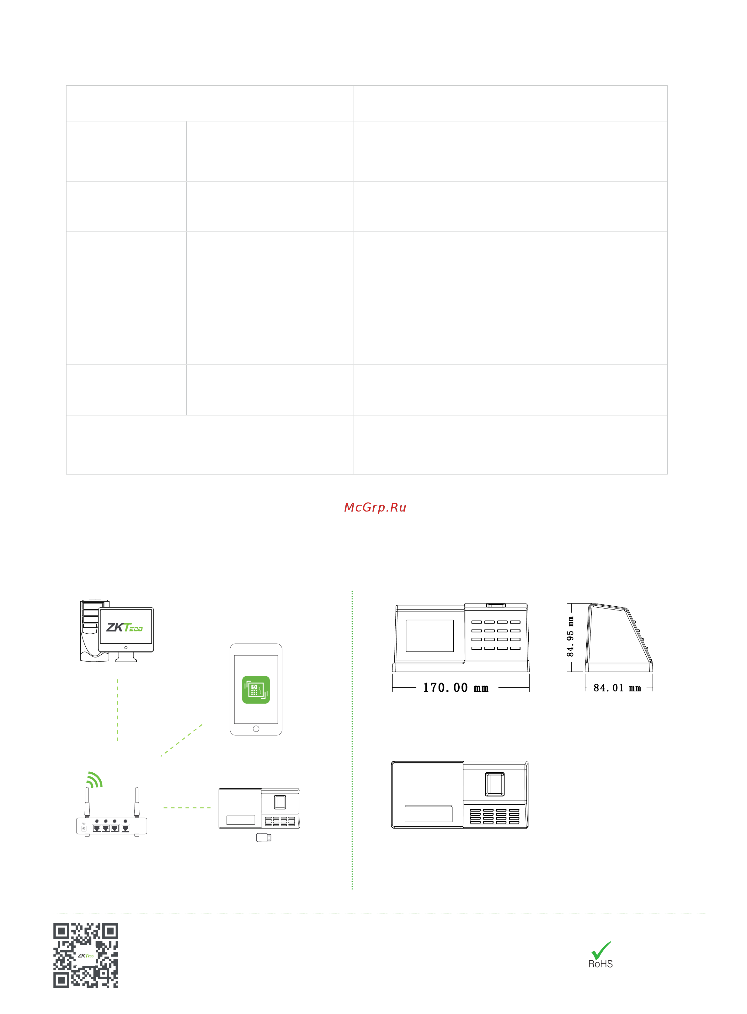 Zkteco D2 [2/2] Configuration dimensions mm