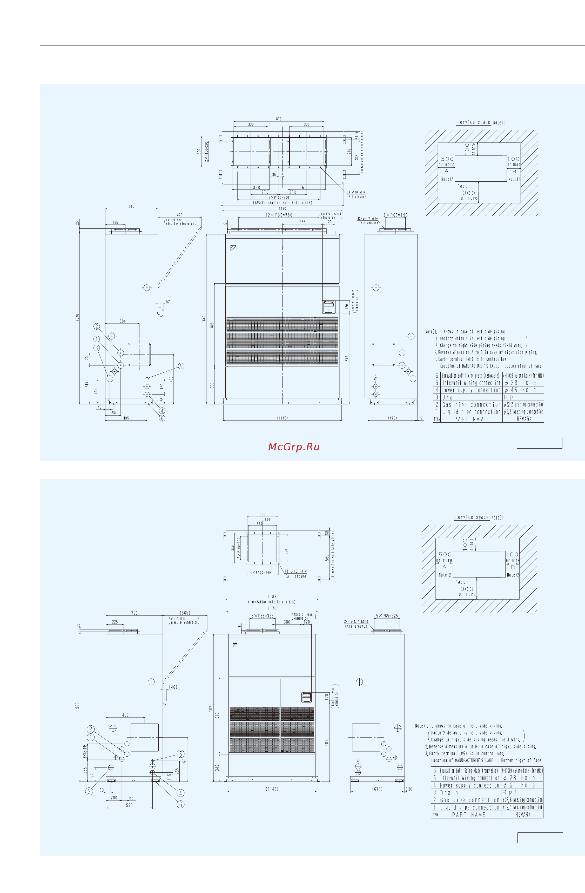 Daikin FXVQ400NY1 [10/52] Dimensions