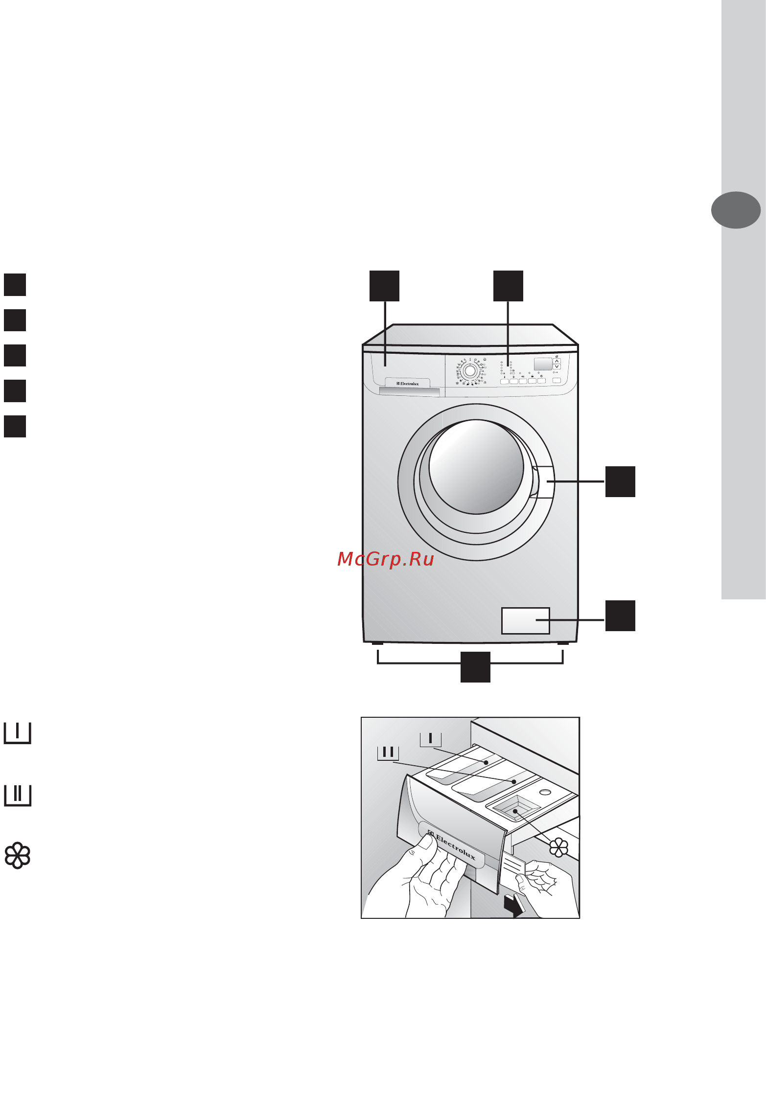 Electrolux EWF 10470 W [7/76] Дозатор моющих средств