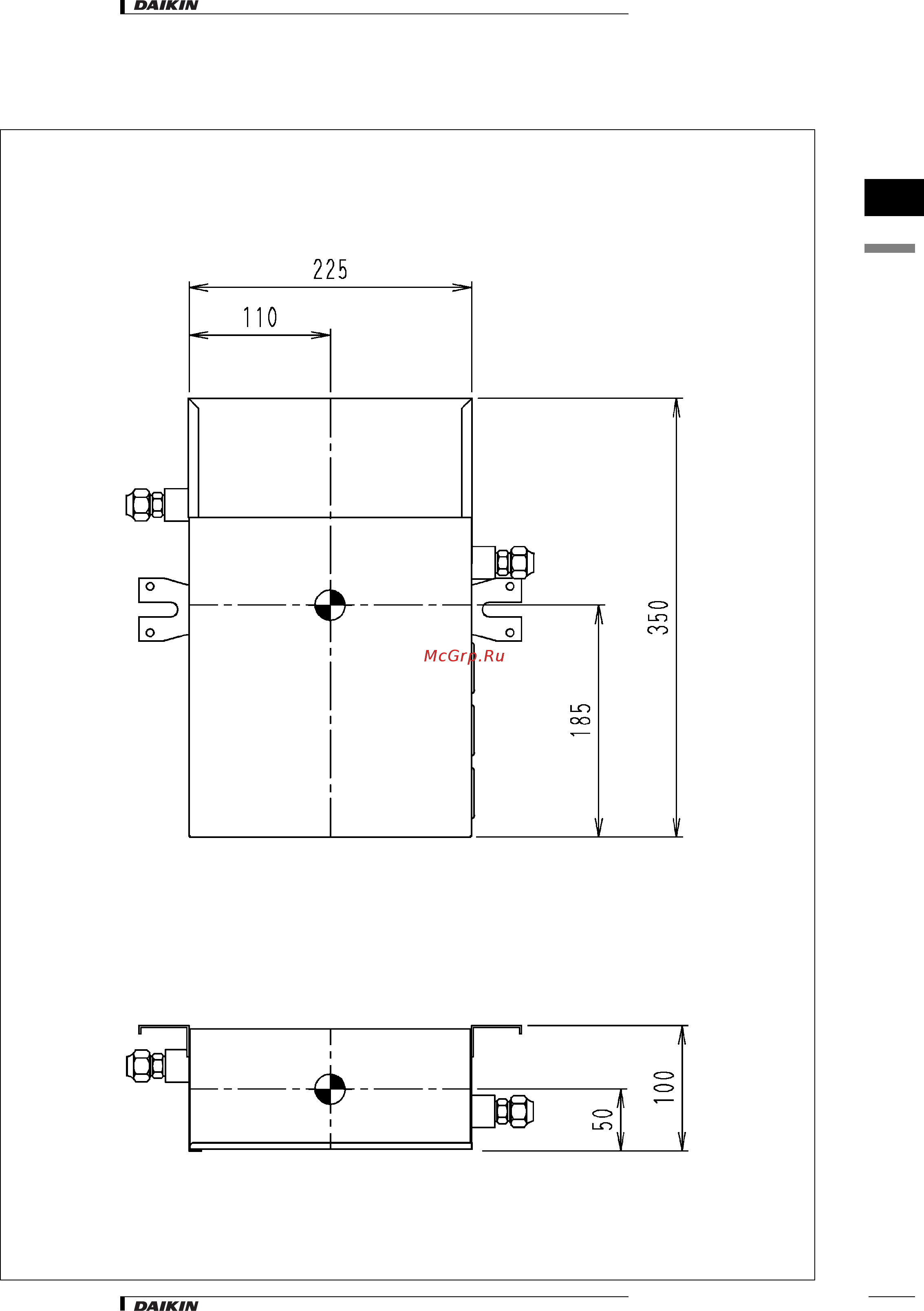 Daikin BEVQ100MVE [6/10] Dimensional drawing centre of gravity